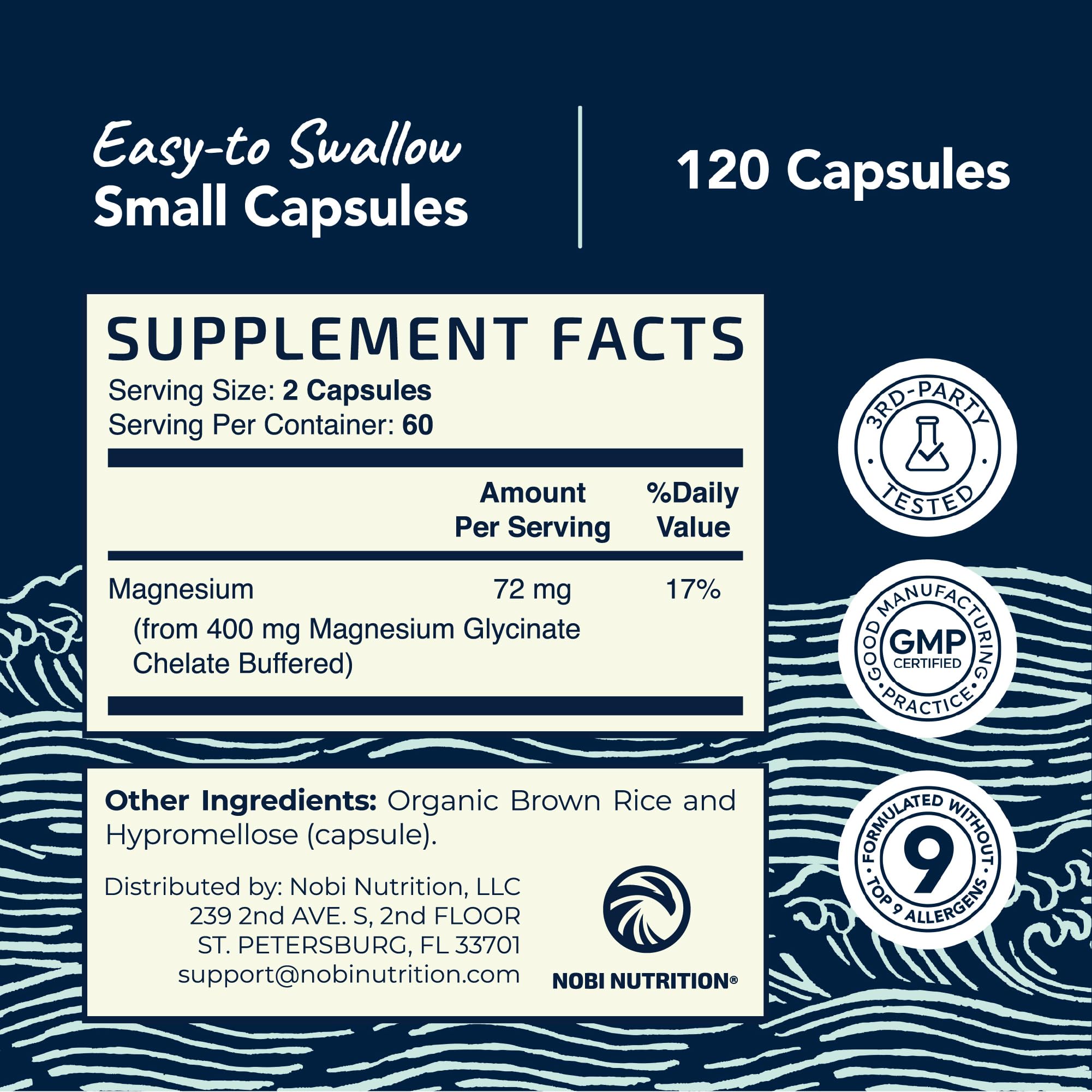 Magnesium Glycinate 400mg | High Absorption Formula for Sleep, Calm, Muscle Relaxation, Heart, Bone & Nerve Support for Women & Men | Chelated Magnesium Glycinate Supplement | 120 Ct (2 Month Supply) Nobi Nutrition buy supplements canada