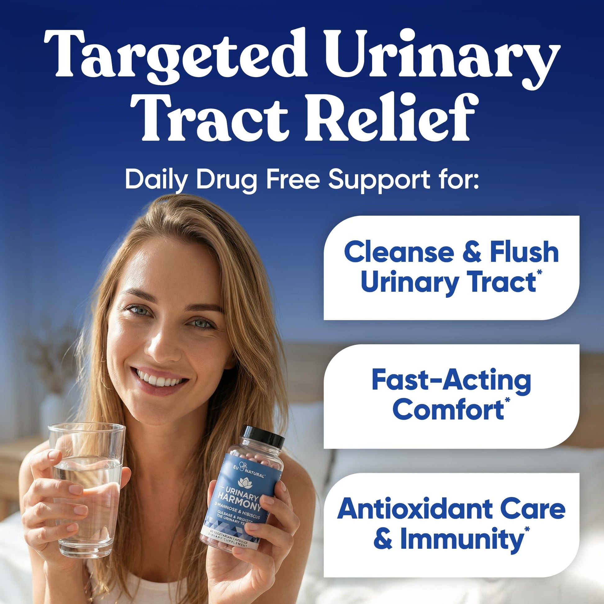 Eu Natural Urinary Harmony D-Mannose Supplement - Urinary Tract Health for Women - Fast-Acting Urinary Cleanse & Flush with Clinical-Strength D-Mannose & Hibiscus - 60 Capsules Eu Natural buy supplements canada