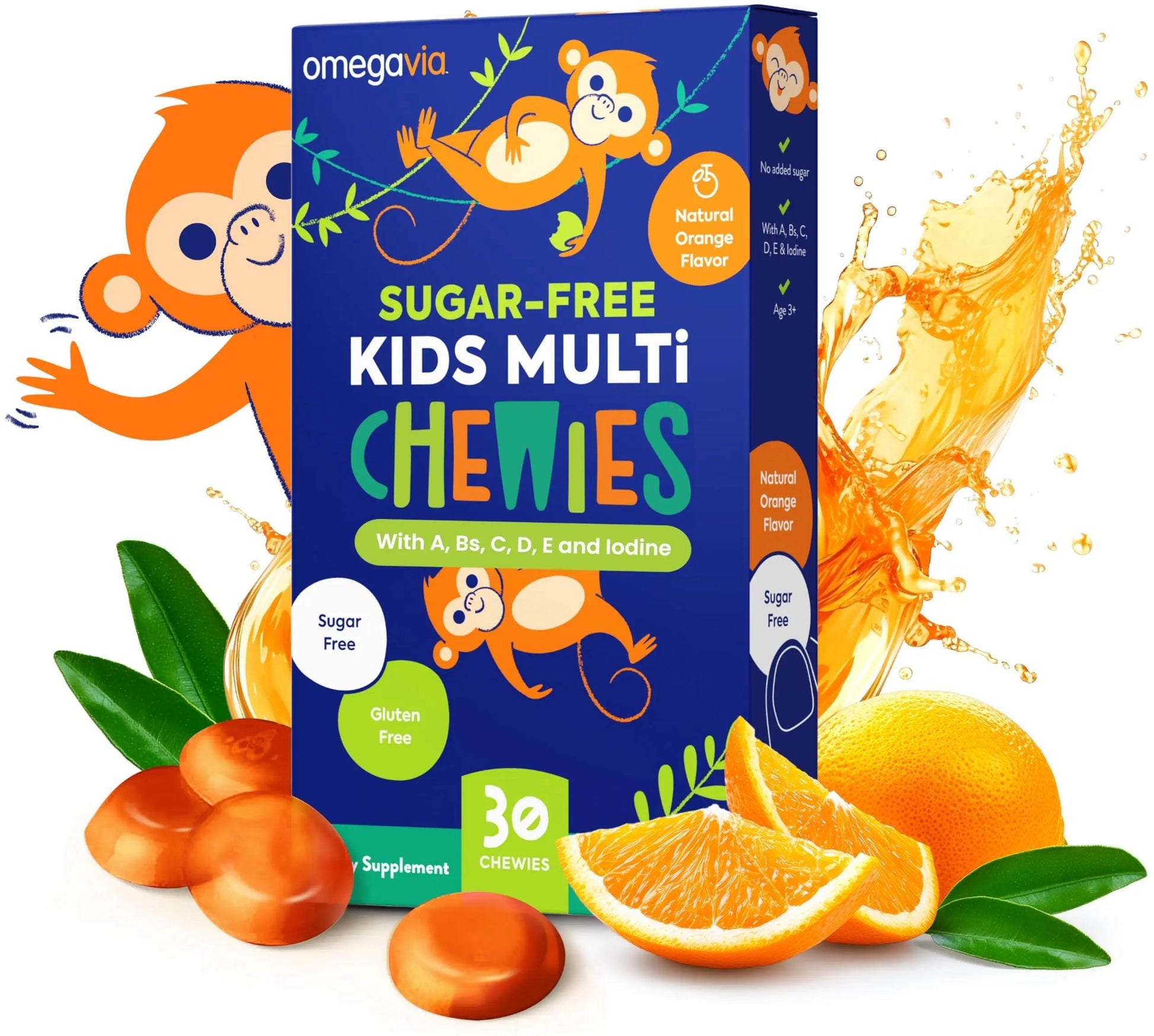 OmegaVia Sugar Free Kids Multivitamin Chewies - Daily Chewable Gummy Vitamins for Kids 3+ OmegaVia buy supplements canada