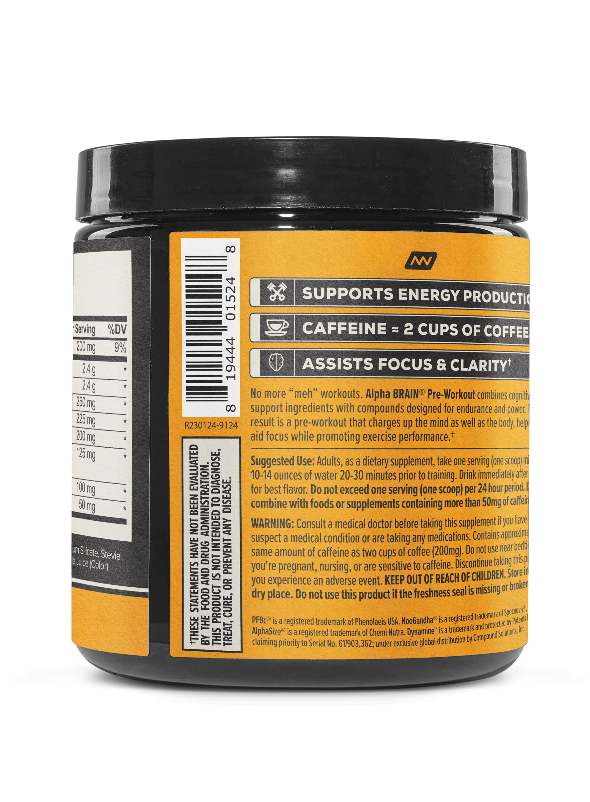 ONNIT Alpha Brain Pre-Workout - Yuzu Peach (20 Serving Tub) ONNIT buy supplements canada