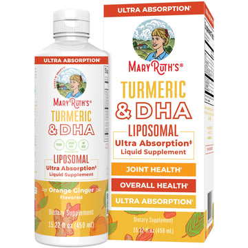 MaryRuth Organics | Liposomal Turmeric & DHA | Curcumin | Ginger Root Oil | Algal DHA & Vitamin E | Cognitive Function | Mood Support | Joint Health | Liquid Supplement | 15.22 oz MARYRUTH'S buy supplements canada