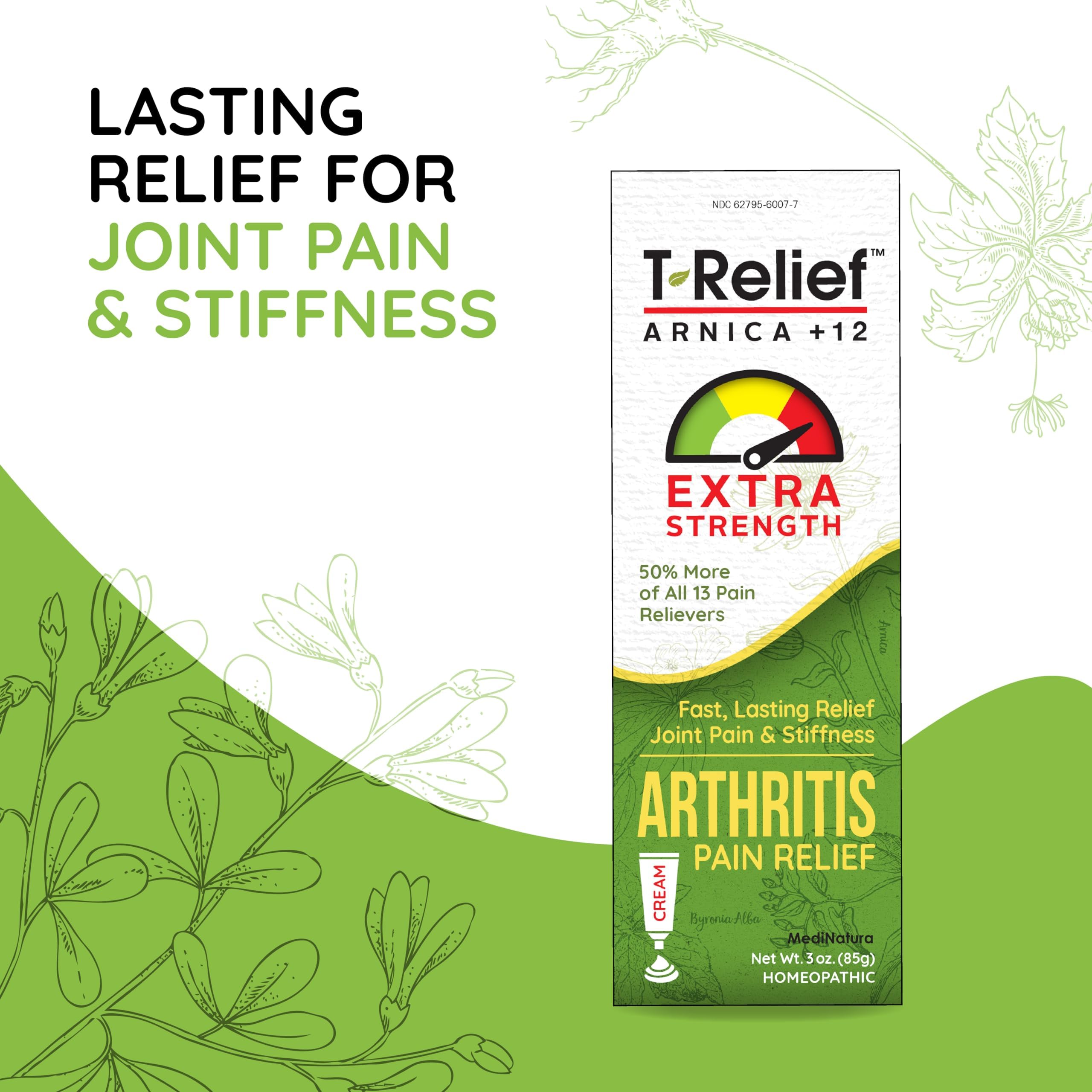 T-Relief Extra Strength Arthritis Cream Arnica +12 Pain Relieving Natural Medicines Help Soothe Soreness Stiffness Aches & Pains in Joints Naturally - 3 oz MediNatura buy supplements canada