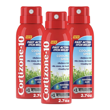 Cortizone-10 Maximum Strength Soothing Aloe Itch Relief Cooling Spray, 1% Hydrocortisone, Fast-Acting, Anti-Itch Spray for Bug Bites, Rash, Eczema, Psoriasis, Poison Ivy, Oak, Sumac, 2.7 oz 3-Pack Cortizone 10 buy supplements canada