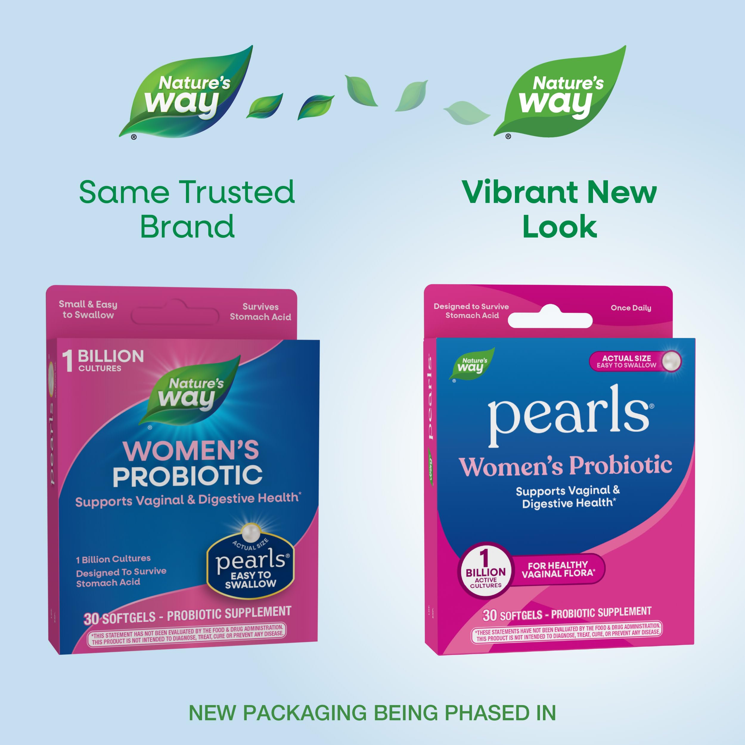 Nature's Way Pearls Women's Probiotic, Supports Women's and Digestive Health*, Protects Against Occasional Constipation & Bloating*, 1 Billion Live Cultures, 30 Softgels (Packaging May Vary) Nature's Way buy supplements canada