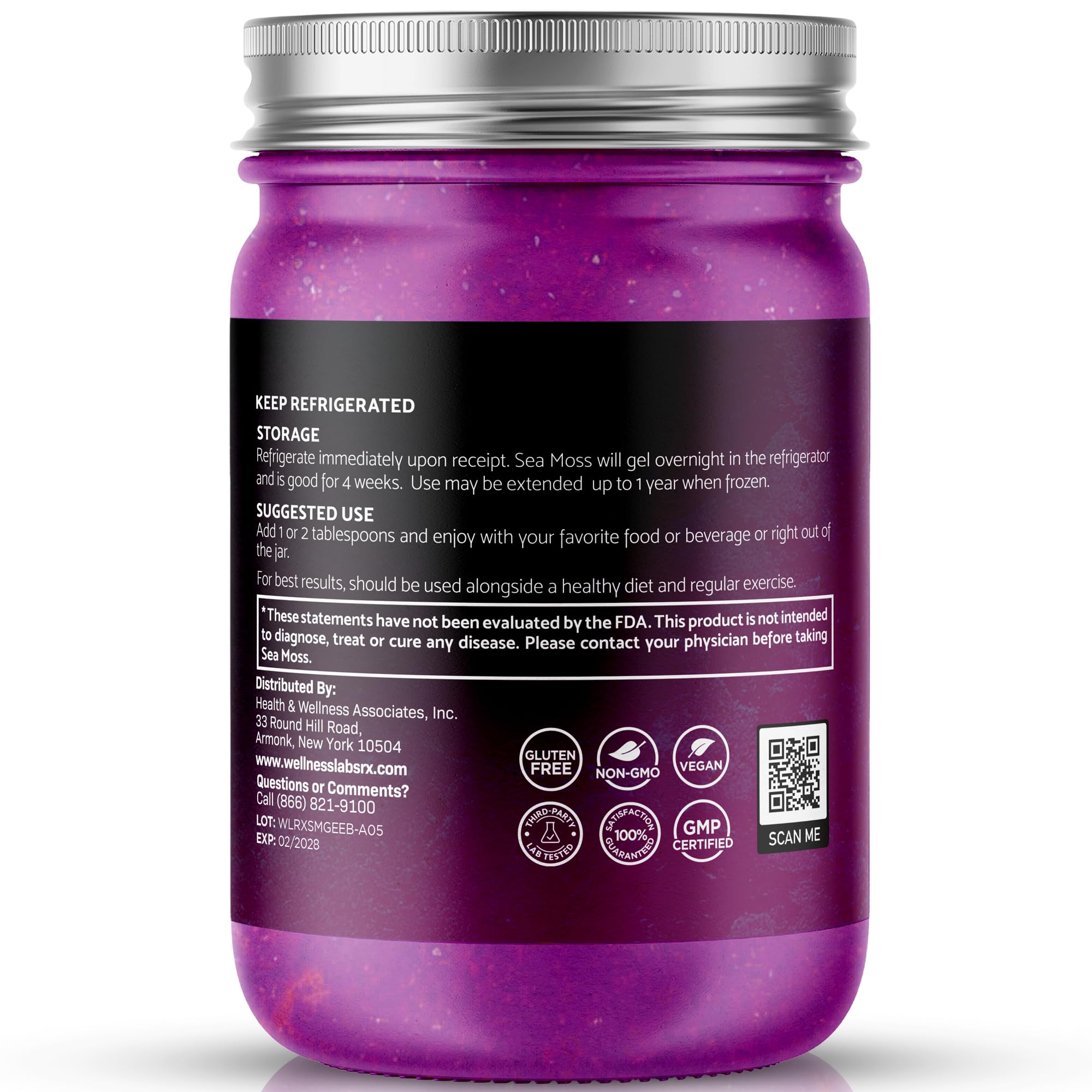 WELLNESS LABSRX Irish Sea Moss Gel Raw - Wildcrafted Superfood Seamoss Gel - Elderberry Flavor, Vitamin and Mineral-Rich from Pristine Caribbean Waters, Immune and Digestive Health Support - 10 oz. WELLNESS LABSRX buy supplements canada