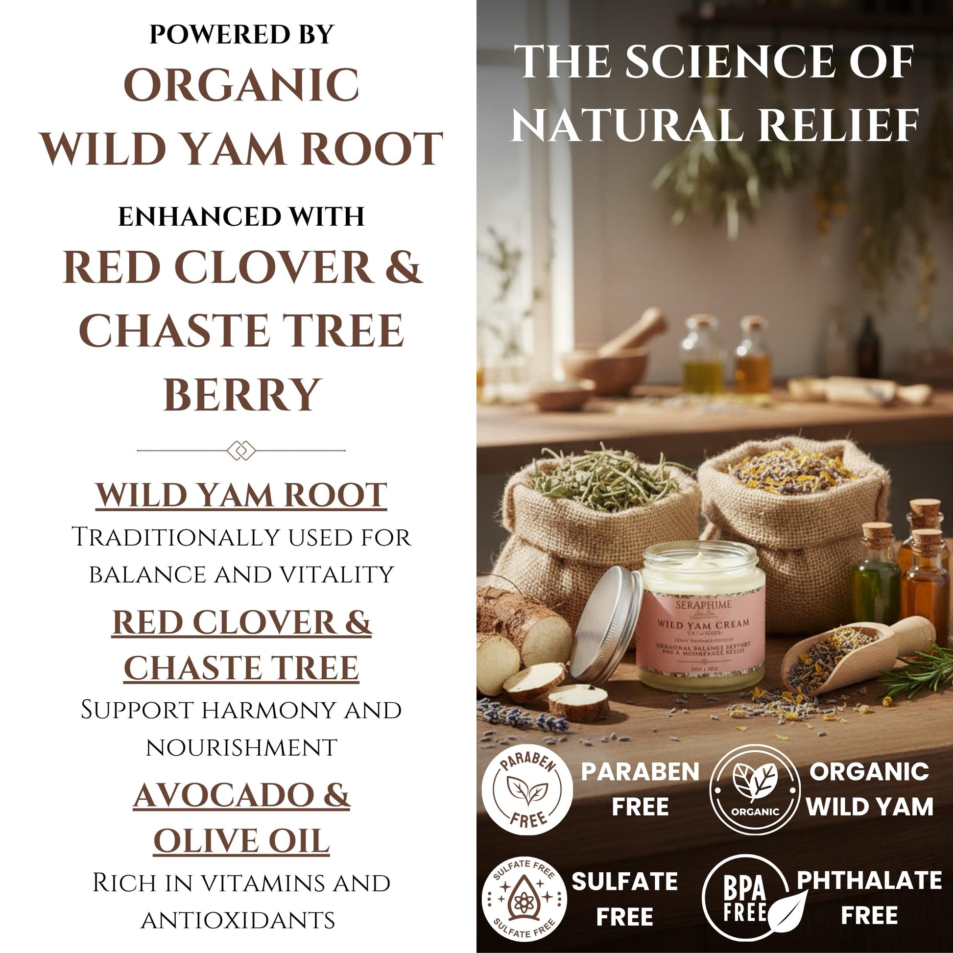 Seraphime Wild Yam Cream for Hormone Balance - Gift for Mom - Menopause and PMS Support for Women - Wild Yam Balancing Cream - Hot Flashes, Night Sweats, Mood Swings, Low Energy - Lavender 4oz Seraphime buy supplements canada