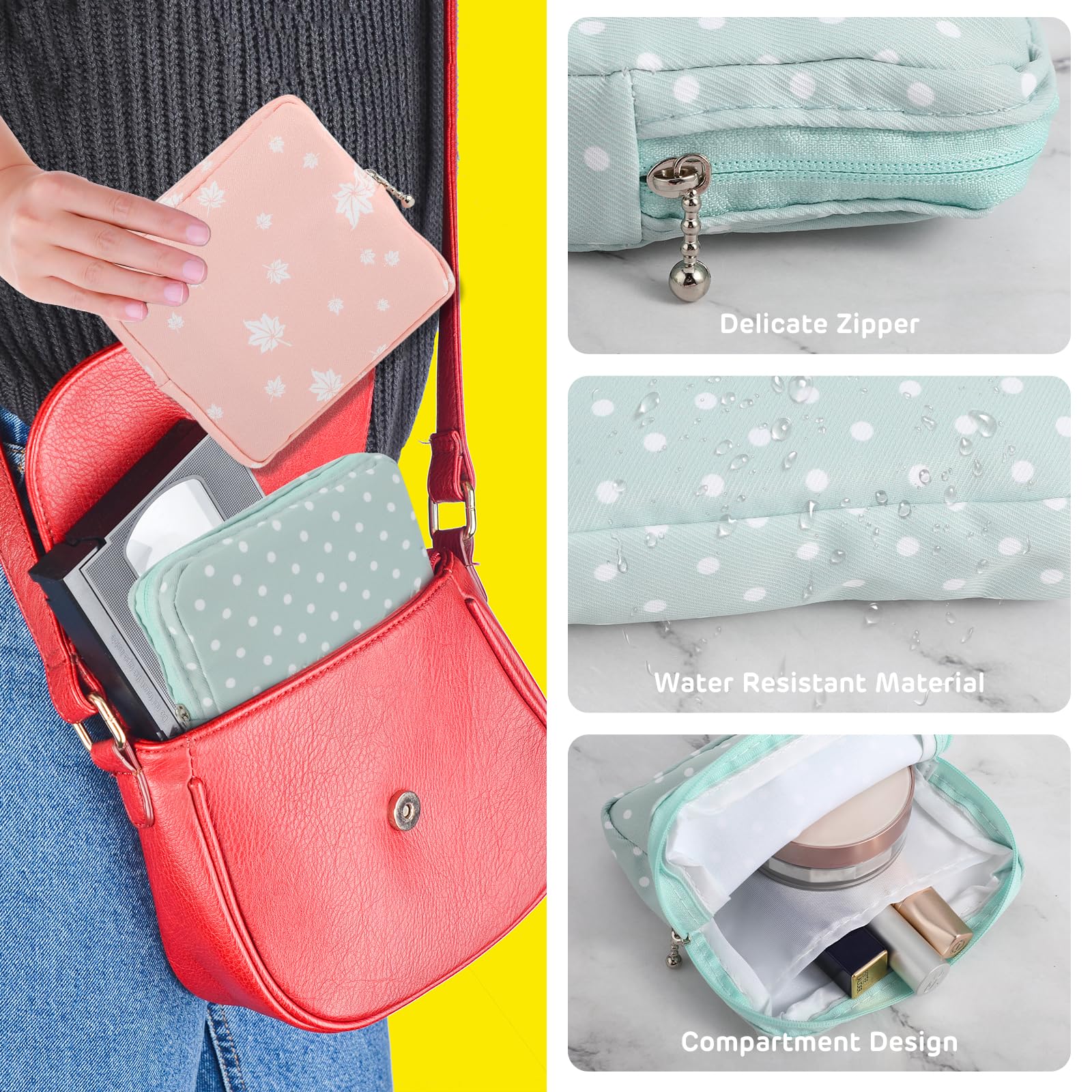 3Pcs Period Bag, Sanitary Pad Storage Bag Samll Period Pouch for Purse Cute Menstrual Period Bag Aster buy supplements canada