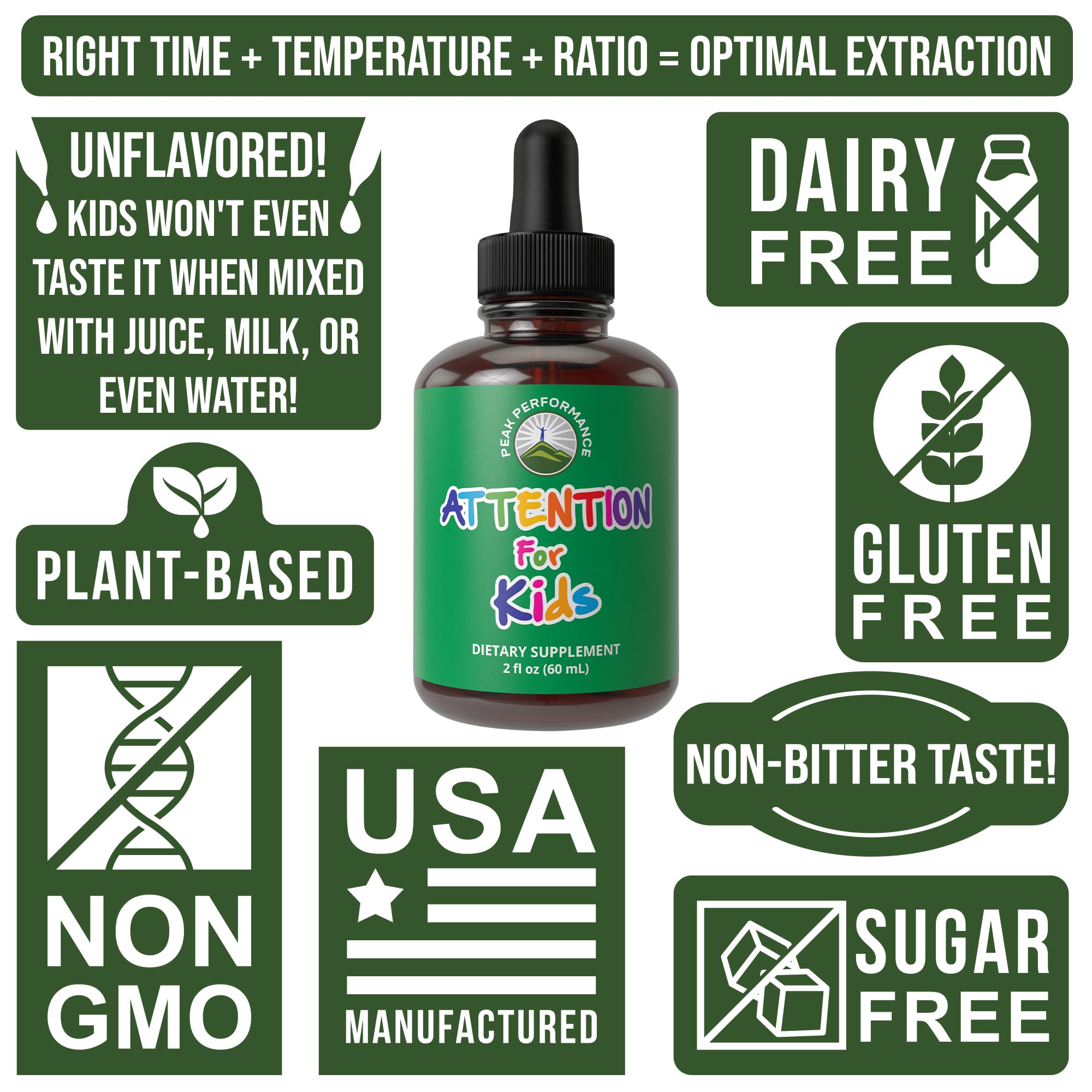 Kids Focus Drops. Attention Deficit Liquid Supplement for Concentration, Attention, Brain, Memory. No Bitter Taste. Natural Non-Habit Forming Sugar Free 7-in-1 Vegan Nootropic for Children, Teenagers Peak Performance buy supplements canada
