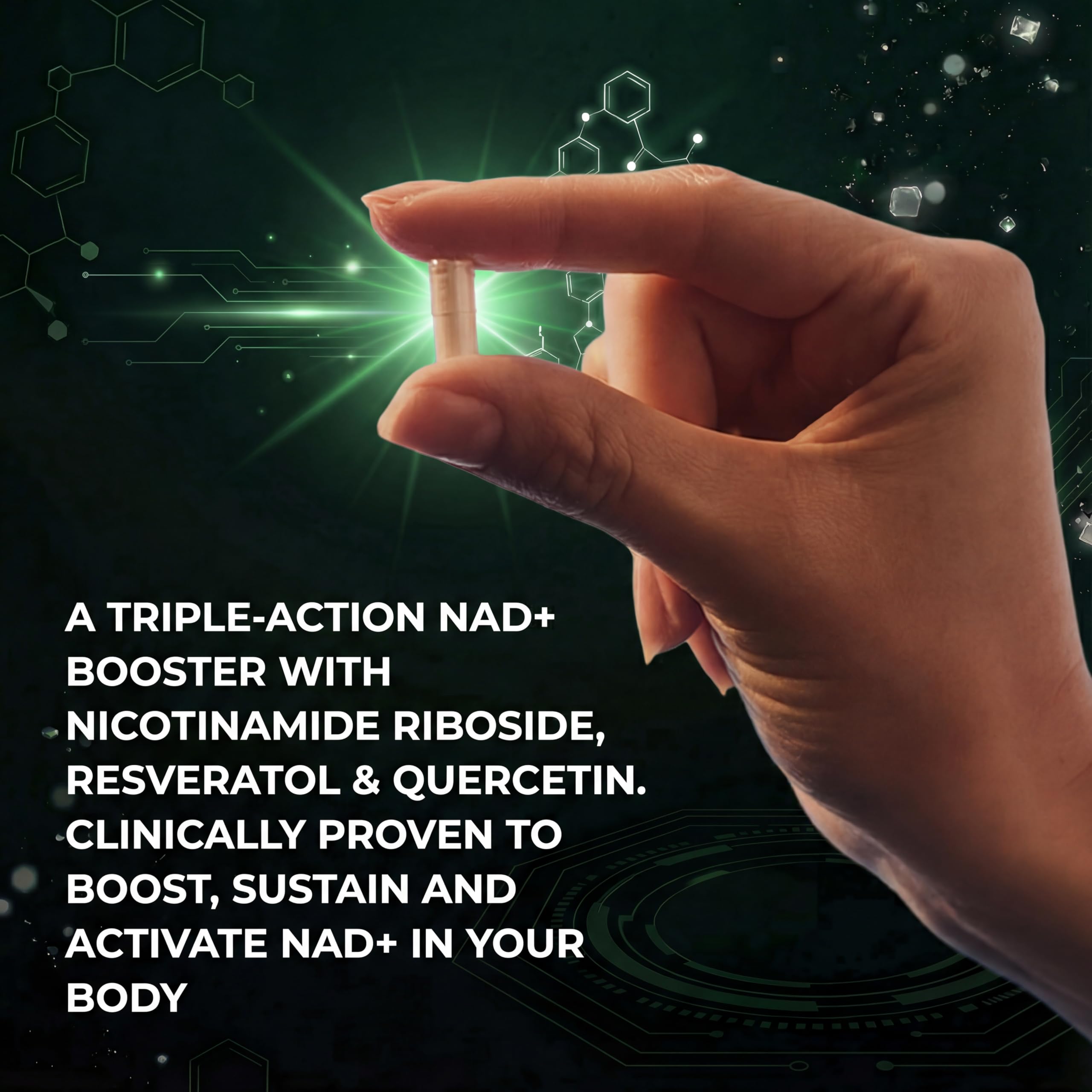 VivaThrive Advanced NAD+ Complex - NMNH Supplement Alternative - 50 Day Supply - Triple Action NAD+ Supplement - Nicotinamide Riboside - Resveratrol - Quercetin - Third-Party Tested - Made in USA VivaThrive buy supplements canada