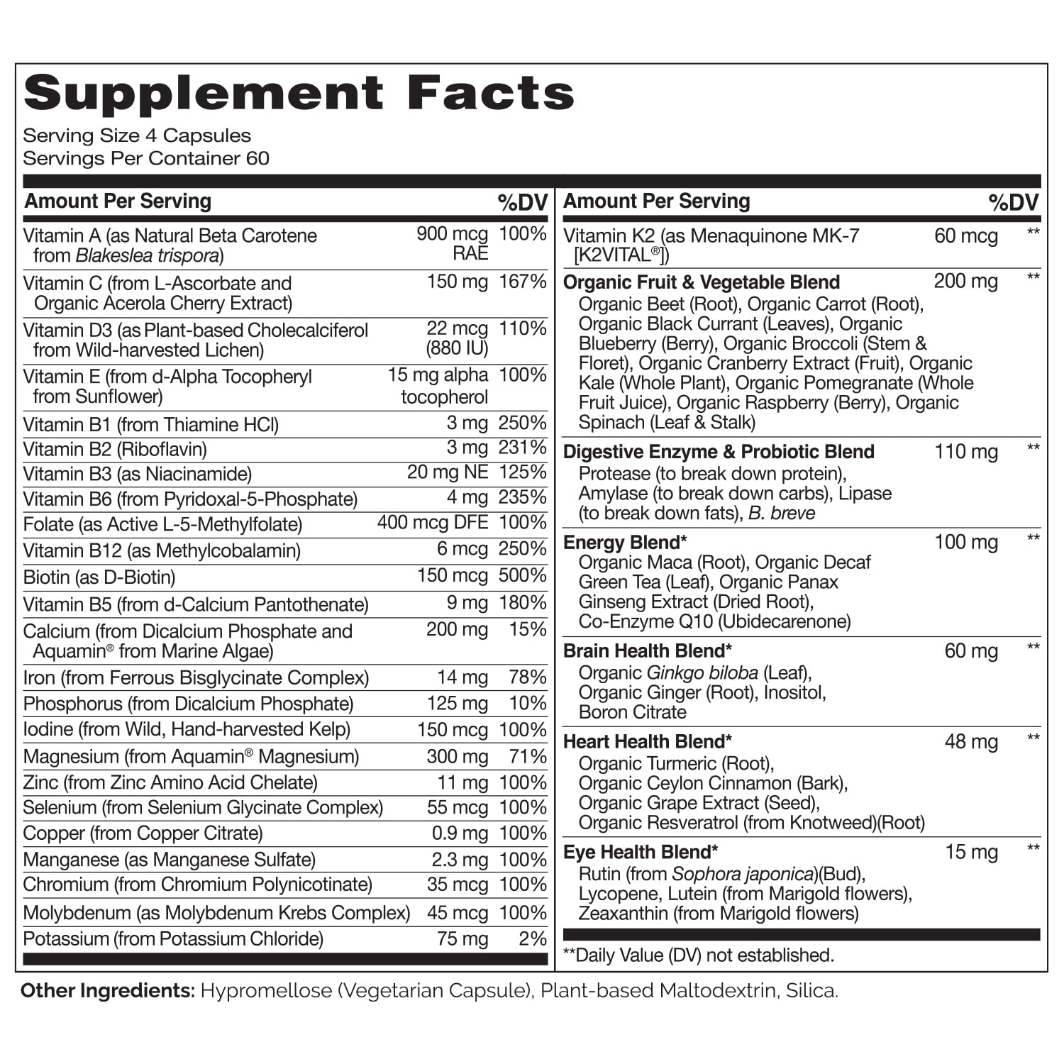 NATURELO Whole Food Multivitamin for Women - with Vitamins, Minerals, & Organic Extracts - Supplement for Energy and Heart Health NATURELO buy supplements canada