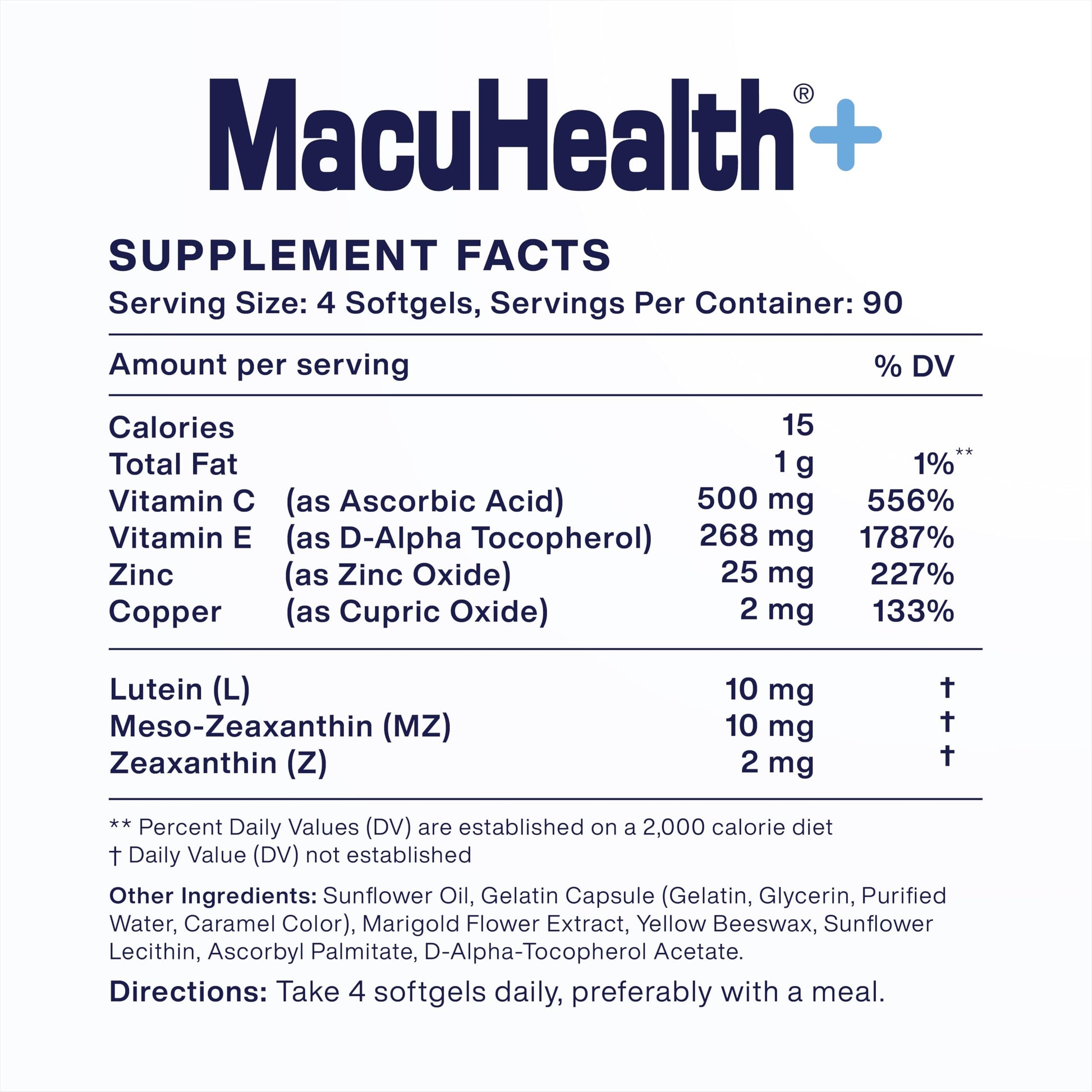 Macuhealth Plus+ Eye Vitamins Supplement for Adults - 90 Day Supply with Lutein, Zeaxanthin, and Meso-Zeaxanthin - Unflavored, Vitamin for Eyes Macuhealth buy supplements canada
