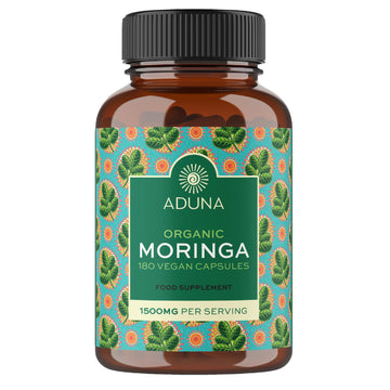 Aduna Organic Moringa Capsules 1500mg | 100% Pure Moringa Leaf for Energy, Immunity & Focus | Natural Plant-Based Food Supplement for Tiredness, Recovery & Breastfeeding | 180 Vegan Capsules Aduna buy supplements canada