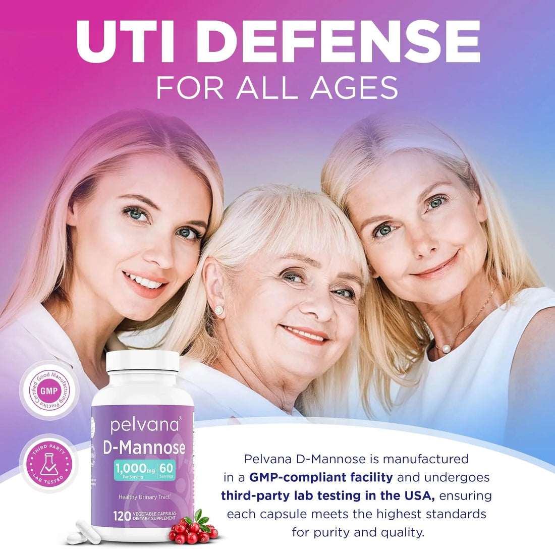 Pelvana D-Mannose 120 Capsules (500mg Each) – 1000mg per Serving – Assists & Maintains Healthy Urinary Tract, Flushes Impurities, Pure Ingredients, Gluten-Free – Third-Party Lab Tested, Made in USA Pelvana buy supplements canada