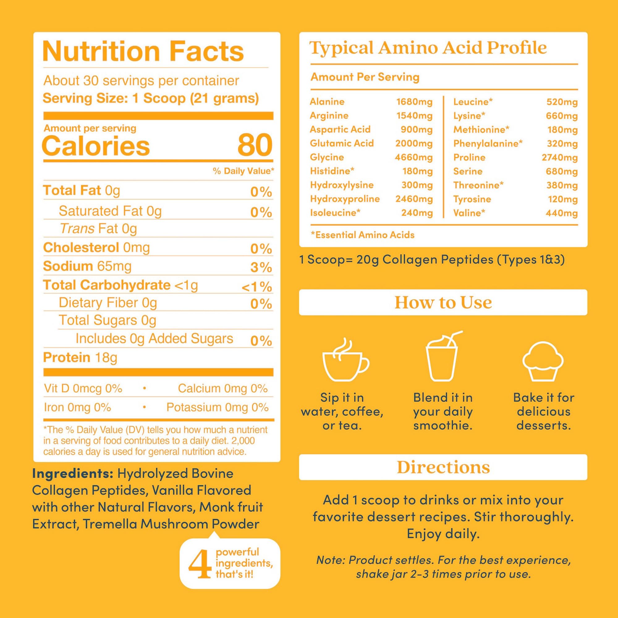 Further Food Vanilla Collagen Peptides Powder with Tremella Mushroom – 100% Grass-Fed, Hydrolyzed Type 1 & 3, 20g of Collagen per Serving, Supports Skin, Hair, Nails & Joints, 22.22 Oz Further Food buy supplements canada