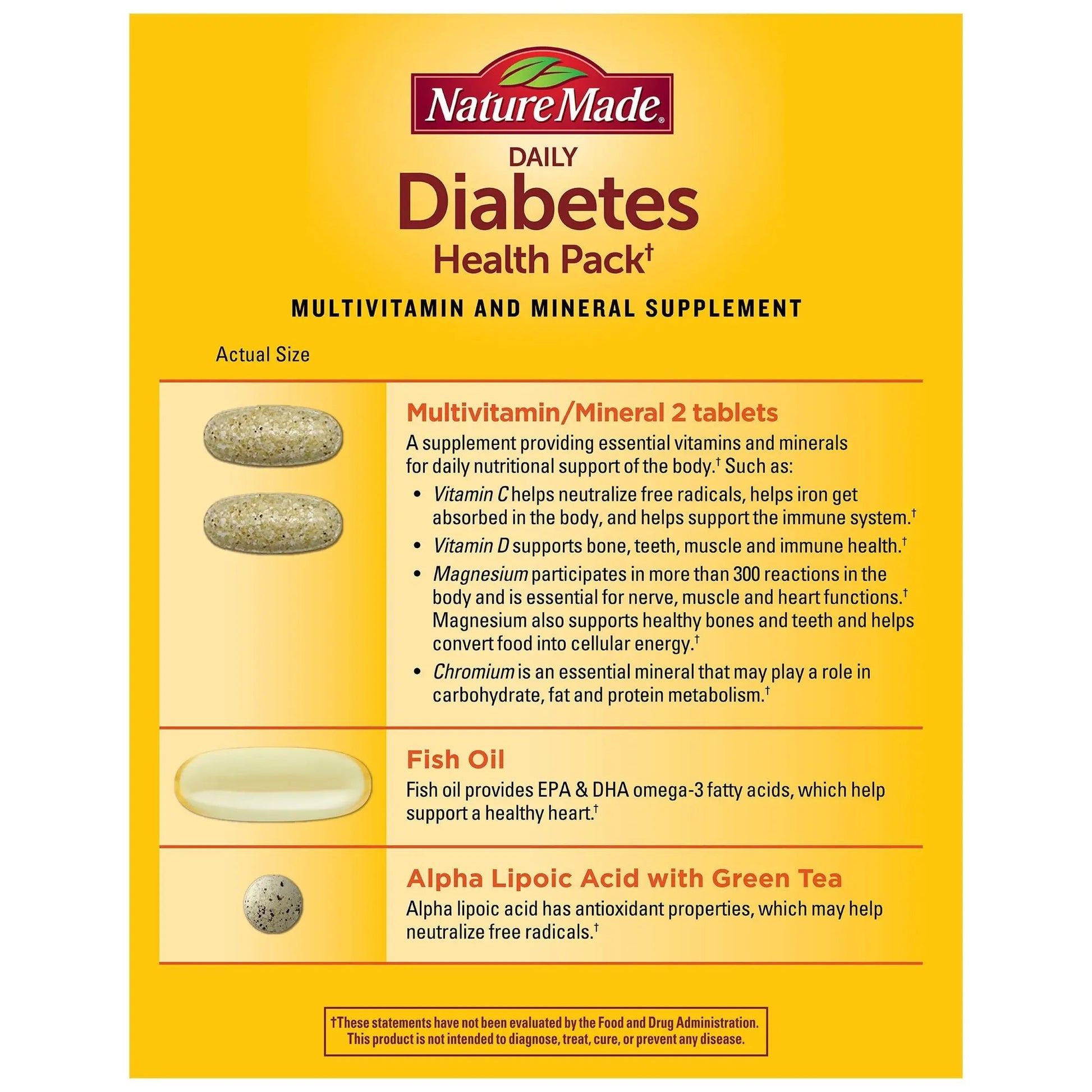 Nature Made Diabetes Health Pack, Daily Dietary Supplements for Nutritional Support, 30 Packets, 30 Day Supply Nature Made buy supplements canada