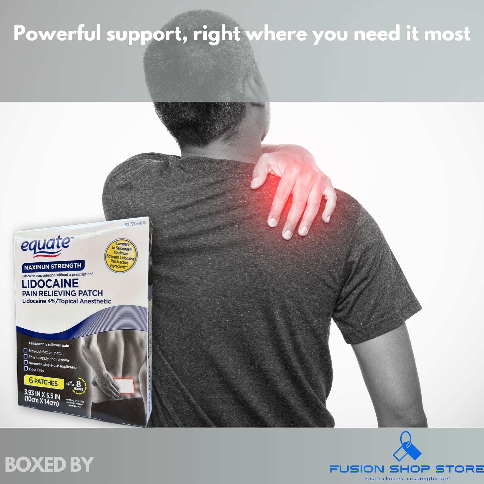 Topical anesthetic 4% Patch- 6 Count (Pack of 1), Boxed By Fusion Shop Store FUSION SHOP STORE Smart choices, meaningful life! buy supplements canada