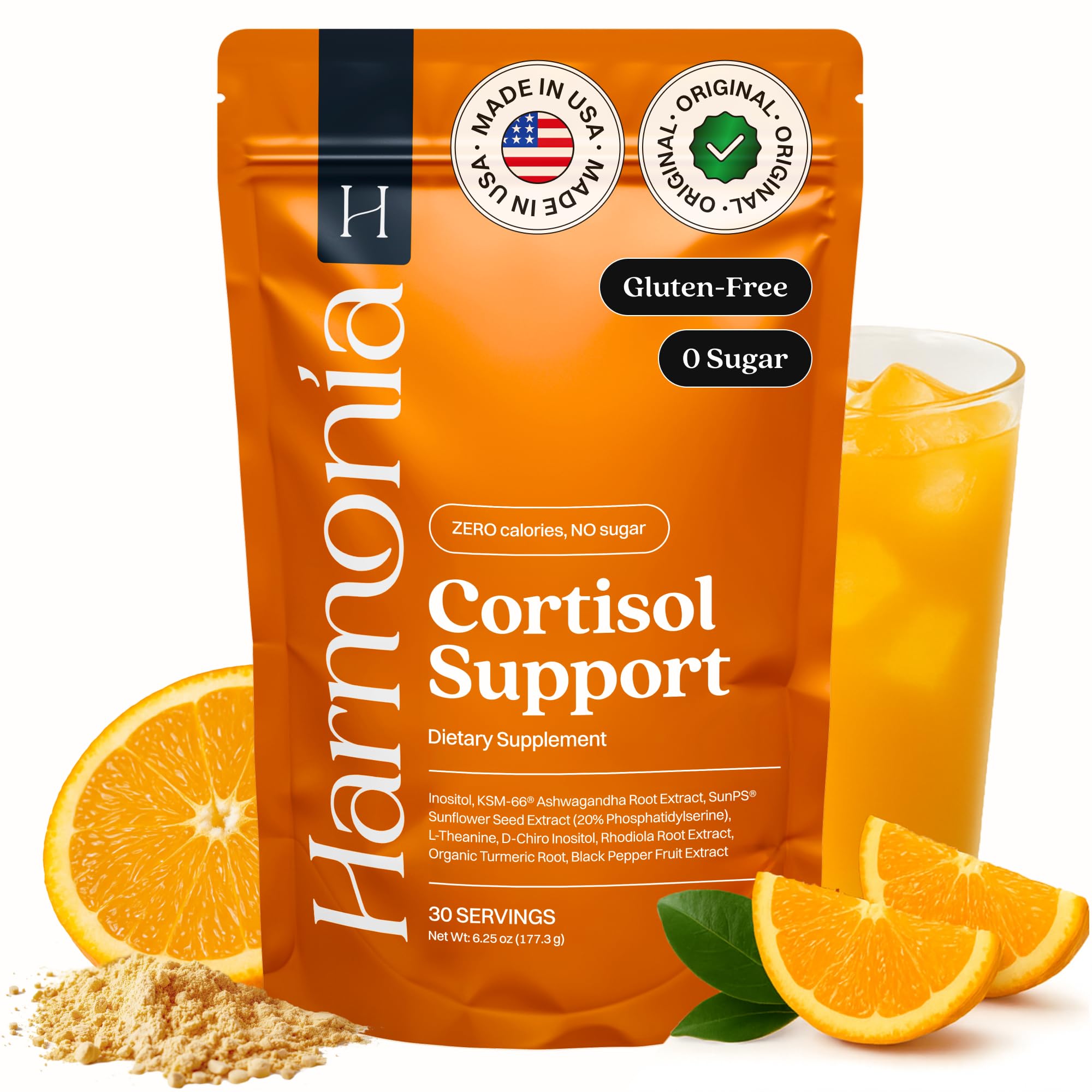 Harmonia Cortisol Cocktail | Cortisol Supplements for Women & Men with Ashwagandha, Magnesium & L-Theanine | Drink Harmonia for Stress Relief, Weight Management HARMONÍA buy supplements canada