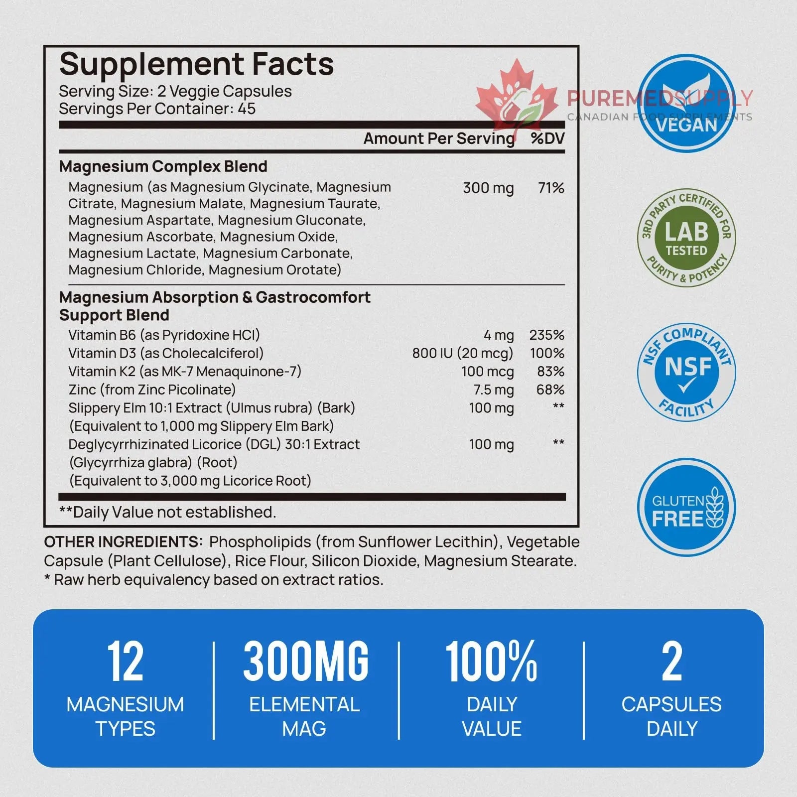 18 in 1 Magnesium Complex for Women and Men | Liposomal Magnesium Supplement with Glycinate, Citrate, Malate, Taurate, D3 & K2 | High Absorption for Muscle, Sleep, Bone, Nerve Support | 90 Capsules Selerb buy supplements canada