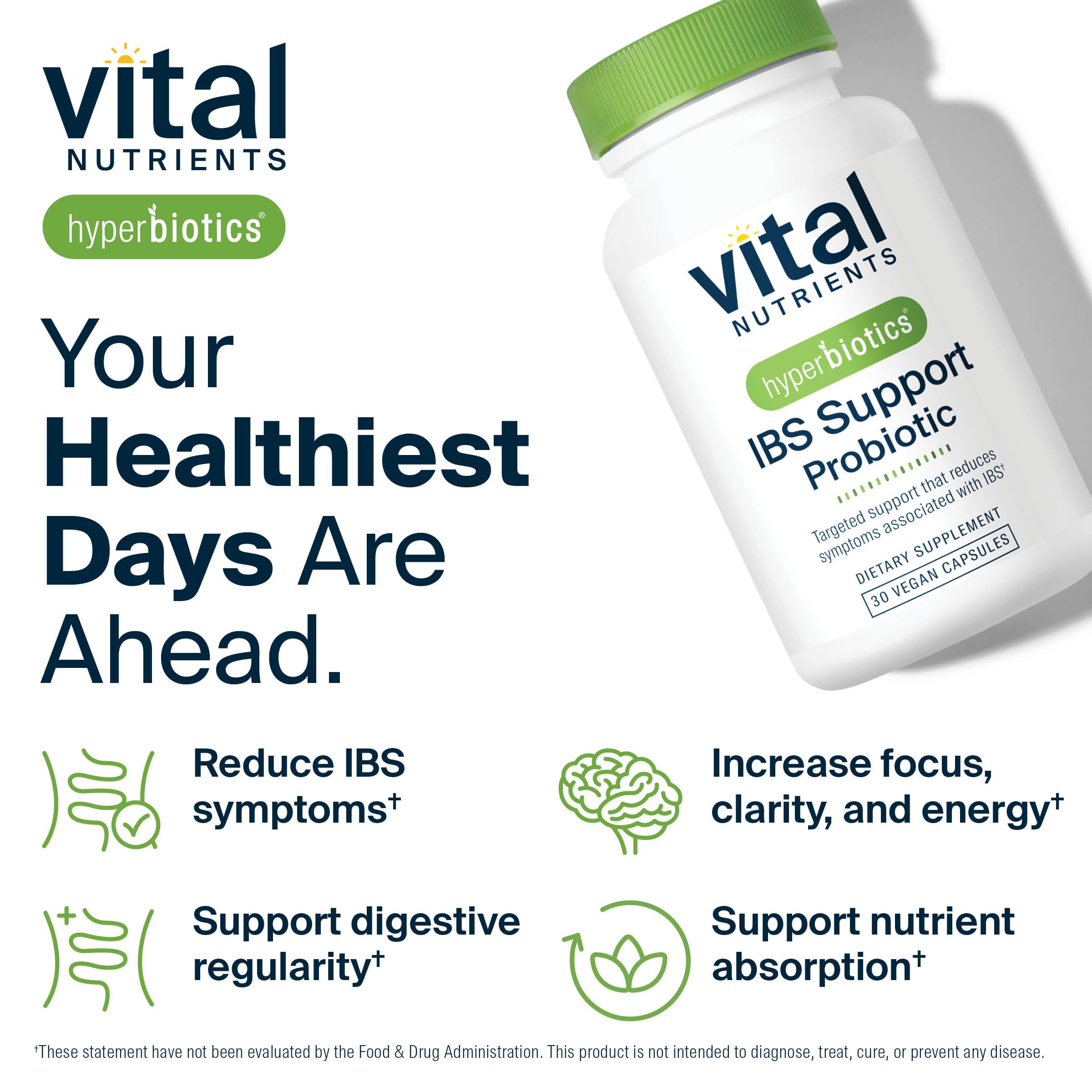 Hyperbiotics Vital Nutrients IBS Probiotic | Reduce Symptoms of IBS* | Clinically Studied Vegan probiotic for IBS Relief from Bloating, Gas, Diarrhea, & Abdominal Discomfort* | 30 Capsules Hyperbiotics buy supplements canada
