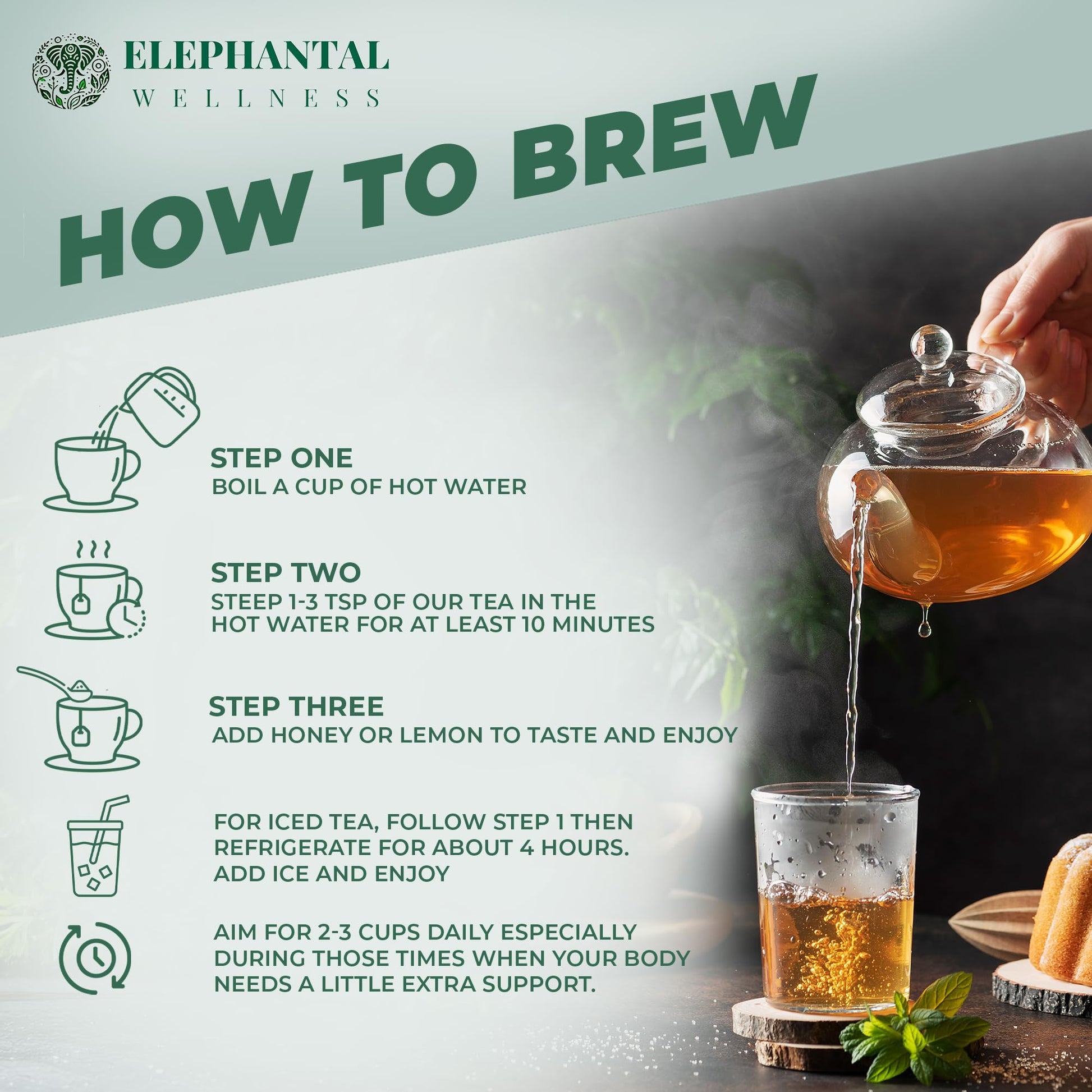 Elephantal Wellness Premium Brain Herbal Tea | Nootropic Focus & Mental Clarity with Ginkgo, Bacopa, Gotu Kola & Rosemary | Non-GMO, Caffeine-Free Coffee Alternative, Handmade Loose Leaf Blend, 2oz Loose Leaf, 20 Servings Elephantal Wellness buy supplements canada