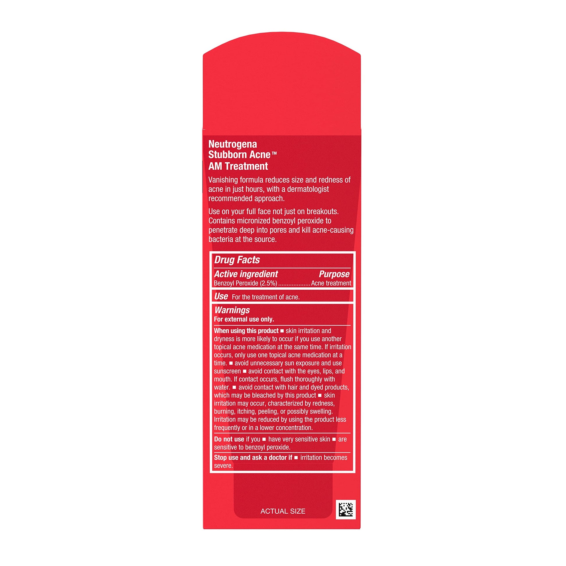 Neutrogena Stubborn Acne AM Face Treatment with 2.5% Micronized Benzoyl Peroxide Acne Medication, Oil-Free Daily Facial Treatment Reduces Size Neutrogena buy supplements canada