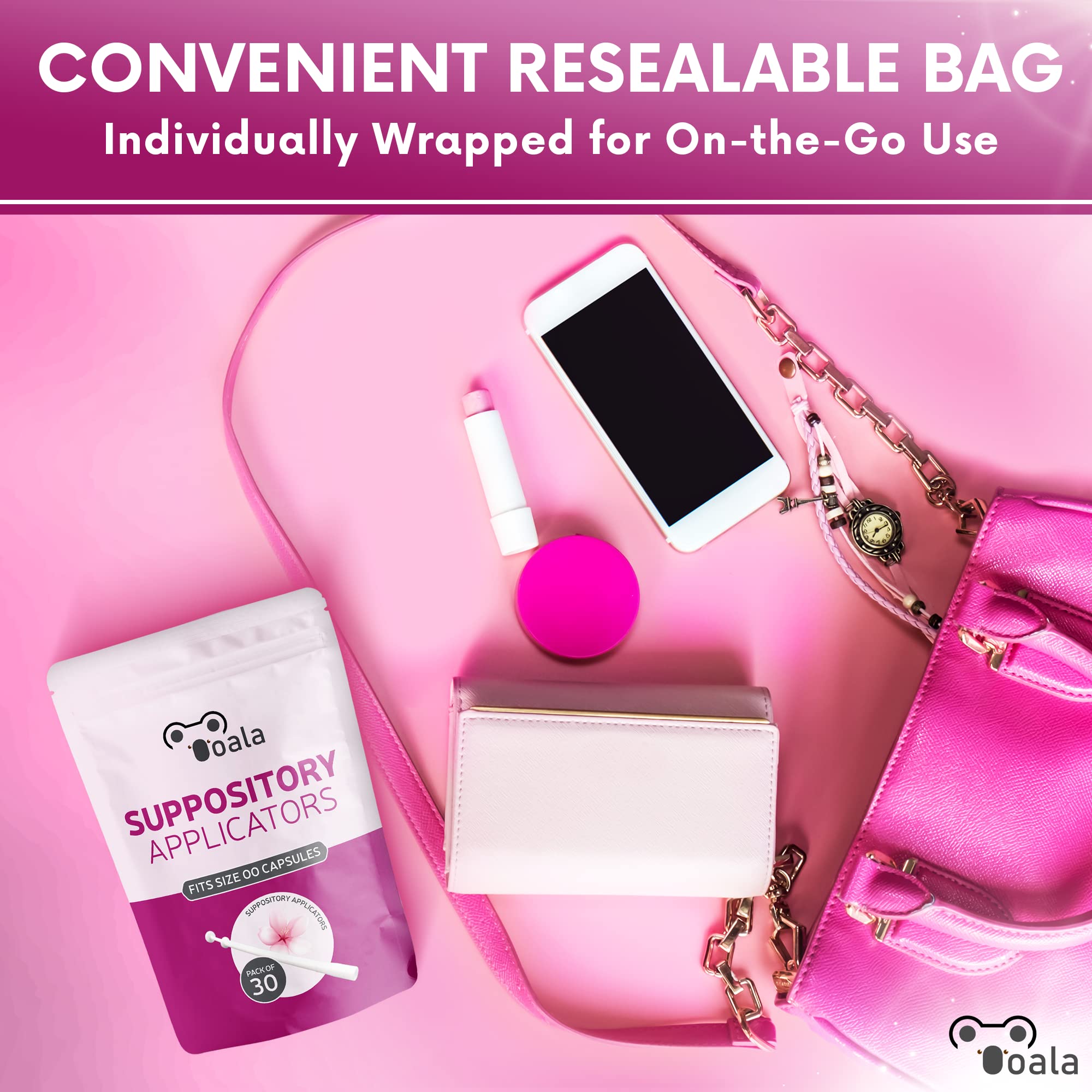 Ooala Disposable Vaginal Suppository Applicators (30-Pack) | Fits Most Brands, Pills, Tablets and Boric Acid Ooala buy supplements canada