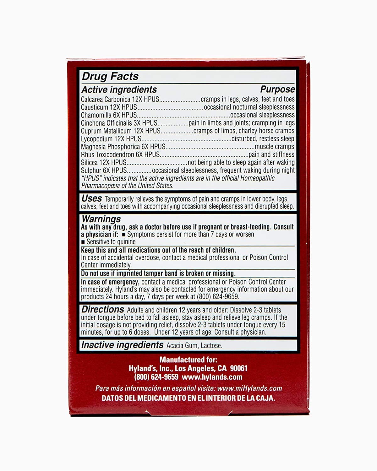 Hyland's Leg Cramps PM Tablets 50 ea 50 Count (Pack of 2) Hyland's buy supplements canada
