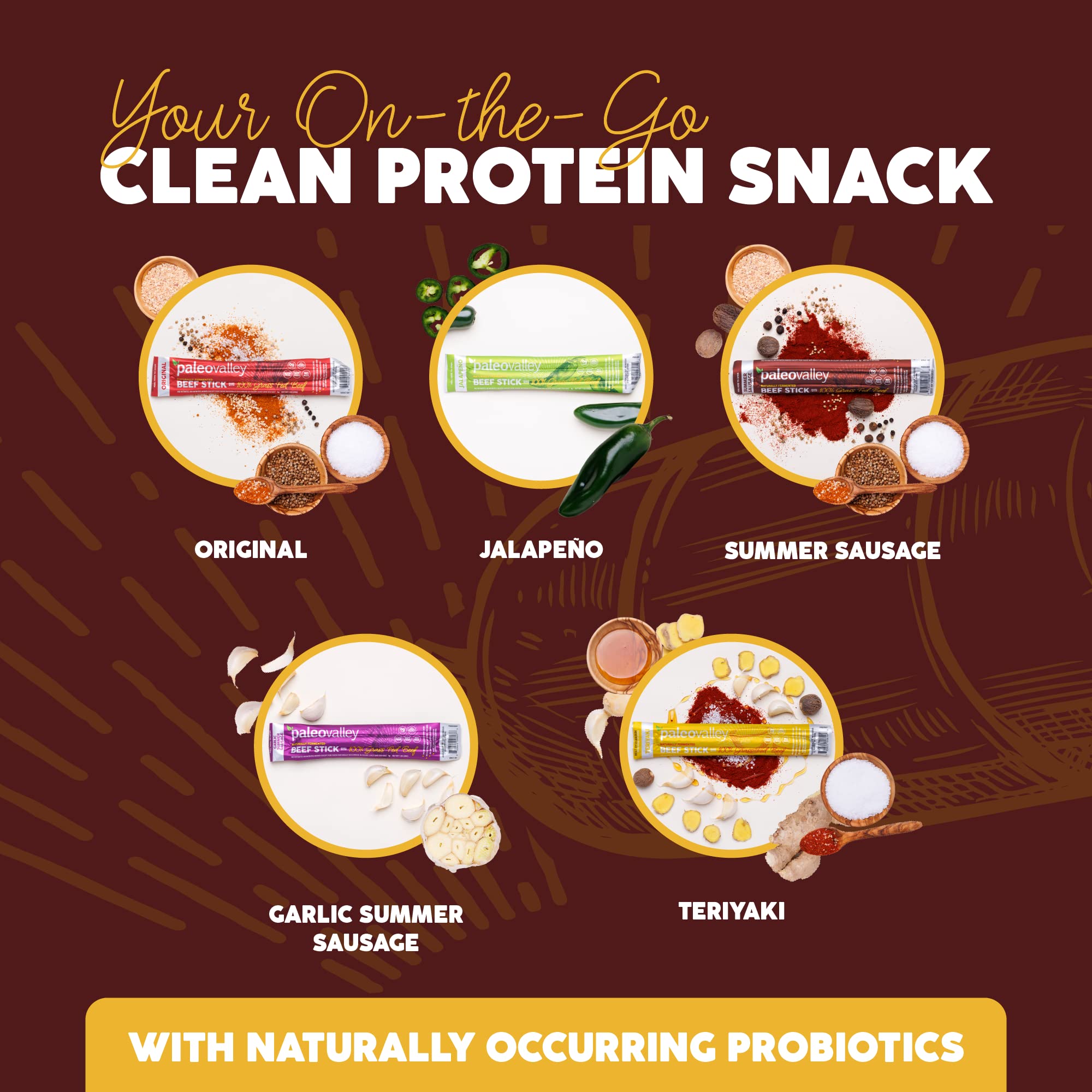 Paleovalley 100% Grass Fed Summer Sausage Beef Sticks - Delicious Gluten Free Beef Snack - High Protein Keto Friendly Paleovalley buy supplements canada