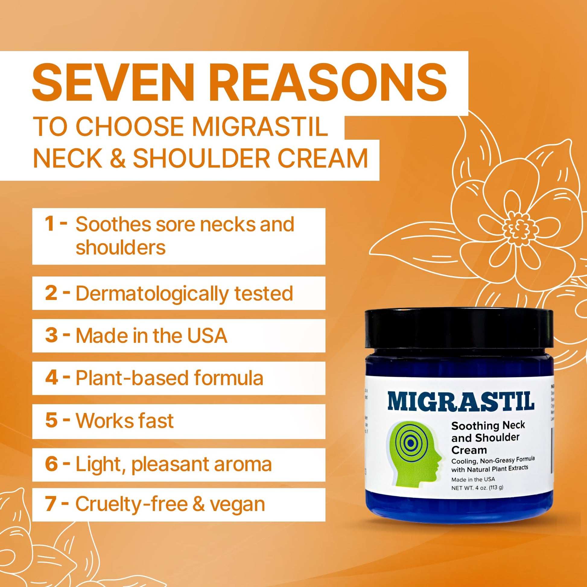 Basic Vigor Migrastil Neck & Shoulder Cream. Cooling Comfort for Migraines, Tech Neck & Tension. (4 oz.) Made in The USA. Basic Vigor buy supplements canada