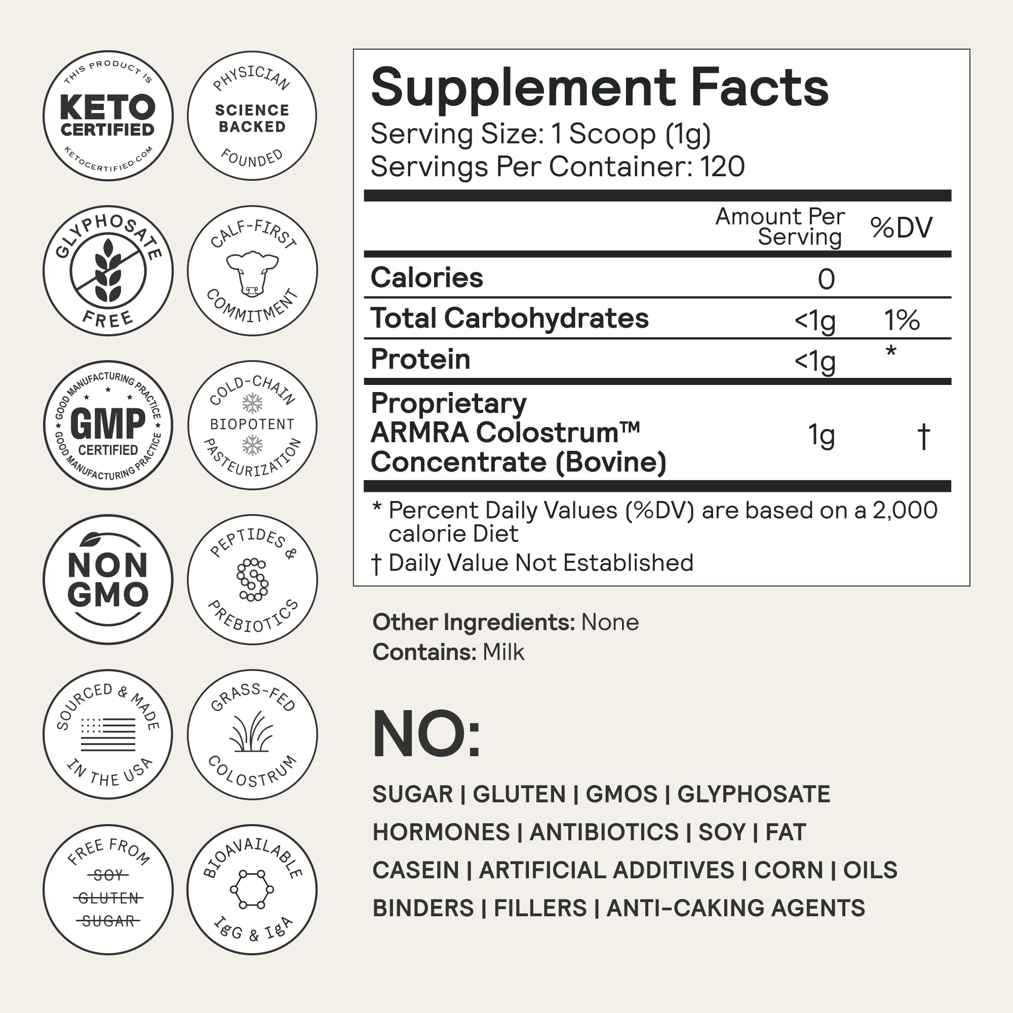 ARMRA Colostrum™ Premium Powder, Grass Fed, Gut Health Bloating Immunity Skin & Hair, Contains 400+ Bioactive Nutrients, Potent Bioavailable, Keto, Gluten & Fat Free (Unflavored and Blood Orange Jars) ARMRA buy supplements canada