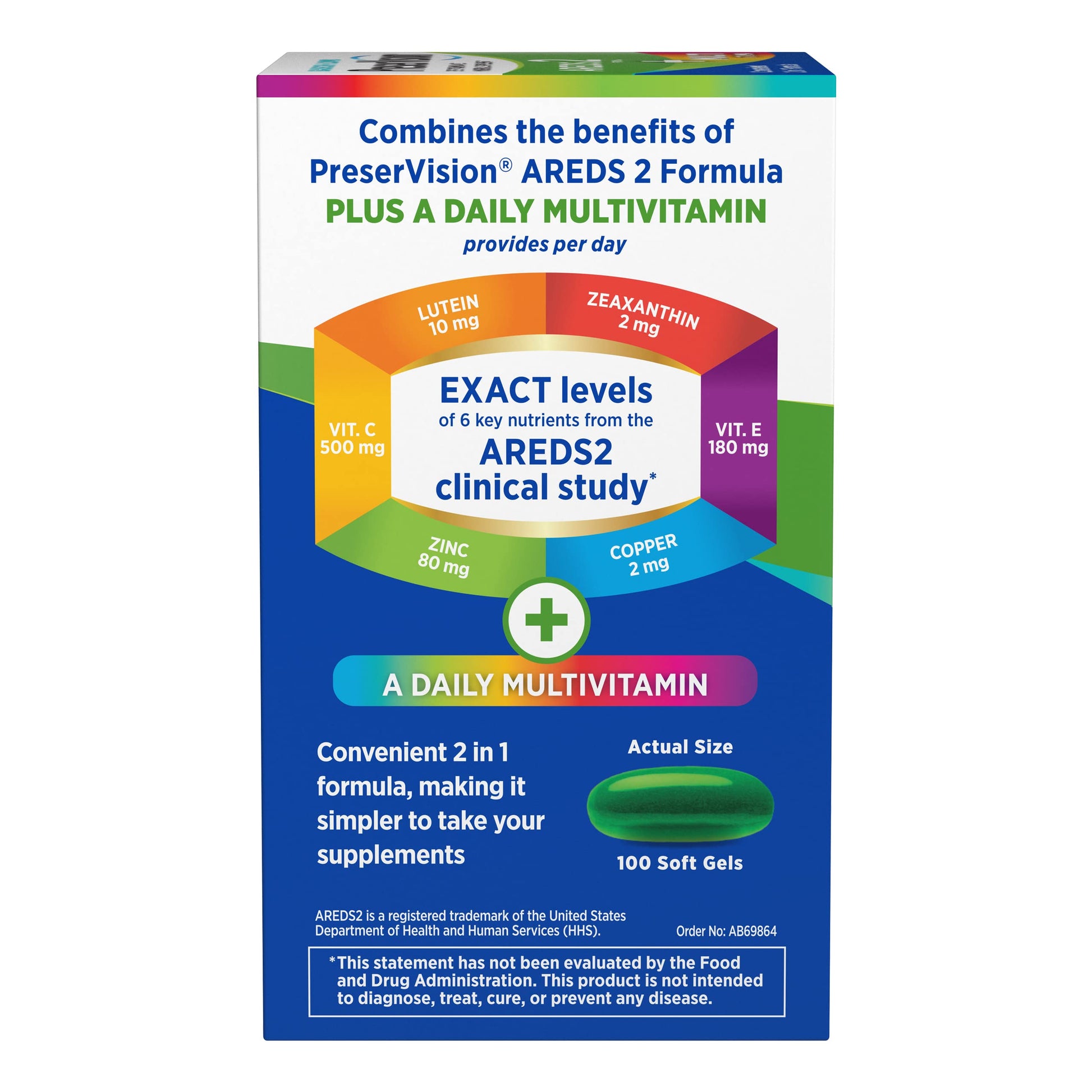 PreserVision AREDS 2 + Multivitamin, #1 Eye Doctor Recommended Brand, 2-in-1 Eye Vitamin with Lutein, Zeaxanthin, Zinc, and Vitamin C, D & E, 100 Softgels PreserVision buy supplements canada