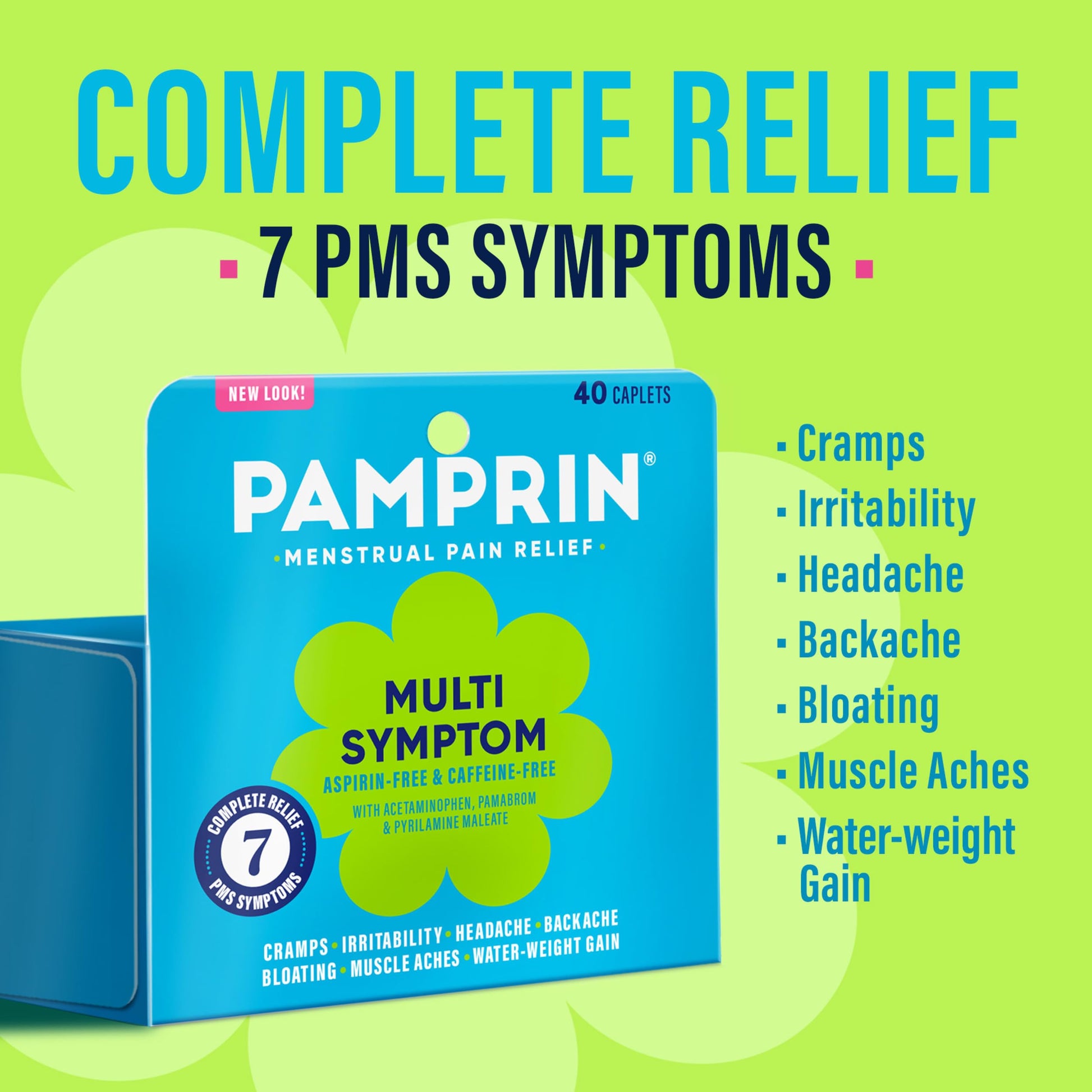 Pamprin Multi-Symptom Formula, with Acetaminophen, Menstrual Period Symptoms Relief including Cramps, Pain, Bloating, and Irritability 40 Caplets Pamprin buy supplements canada