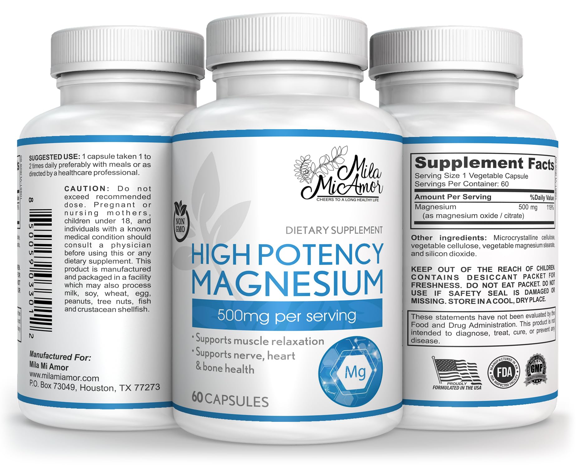 Milamiamor High Potency Magnesium | Whole Body Support | Heart, Nerve and Bone Milamiamor buy supplements canada
