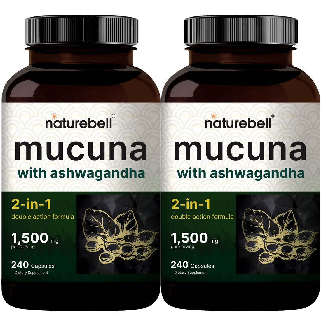 2 Pack NatureBell Mucuna Pruriens Capsules, 1500mg Per Serving, Made with Mucuna NatureBell buy supplements canada