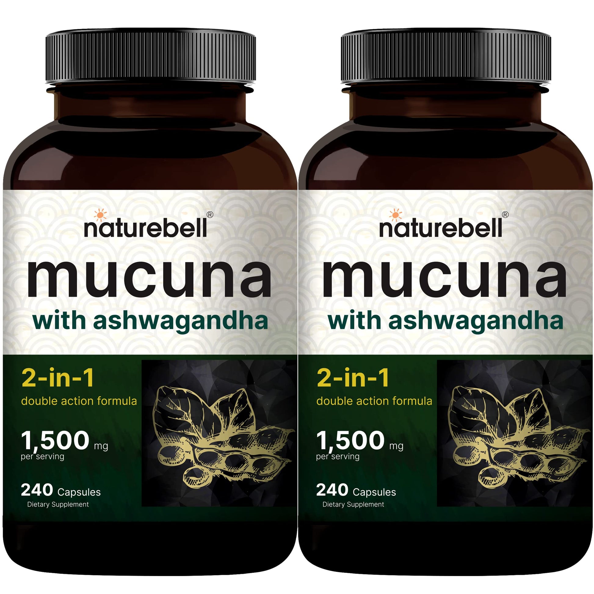 2 Pack NatureBell Mucuna Pruriens Capsules, 1500mg Per Serving, Made with Mucuna NatureBell buy supplements canada