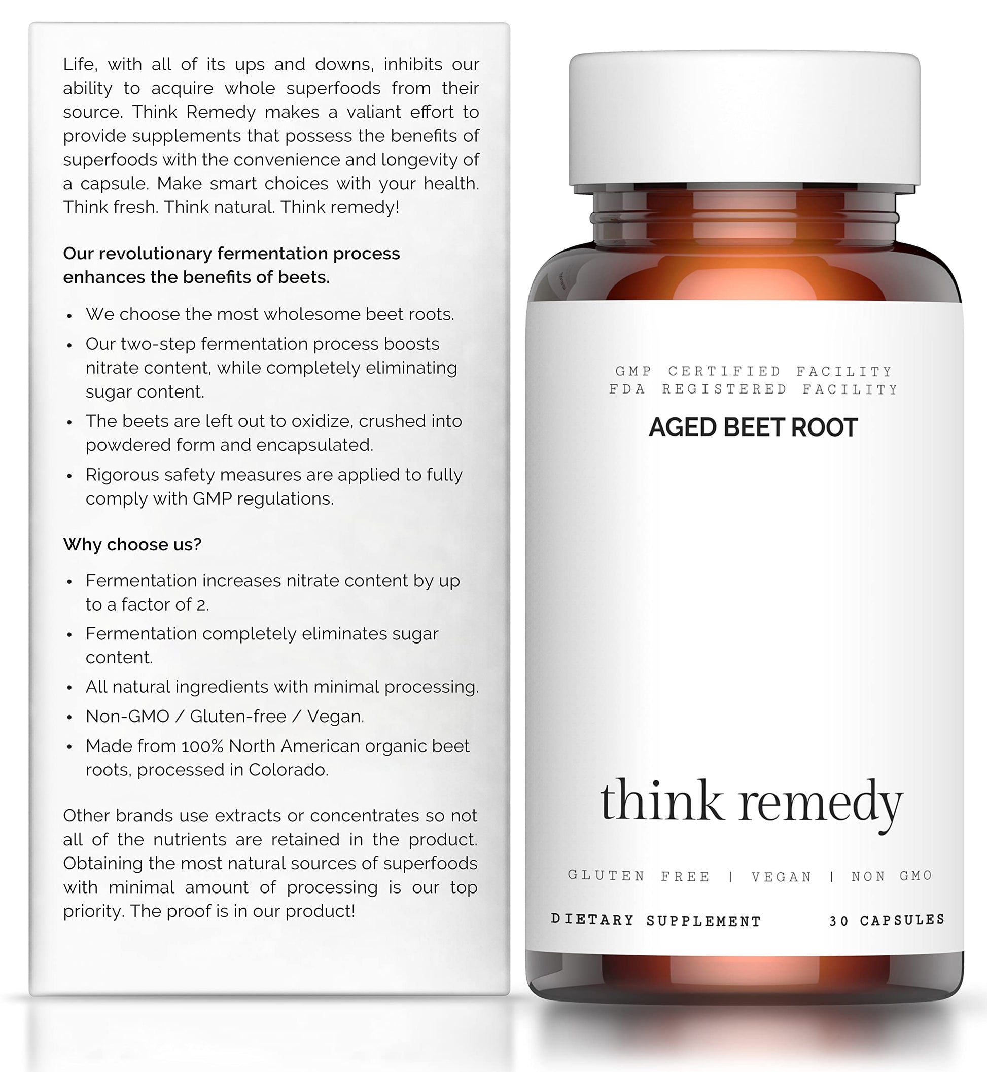 Think Remedy Aged Beet Root Capsules - Beet Pills for Stamina - Organic Beet Root Powder Think Remedy buy supplements canada