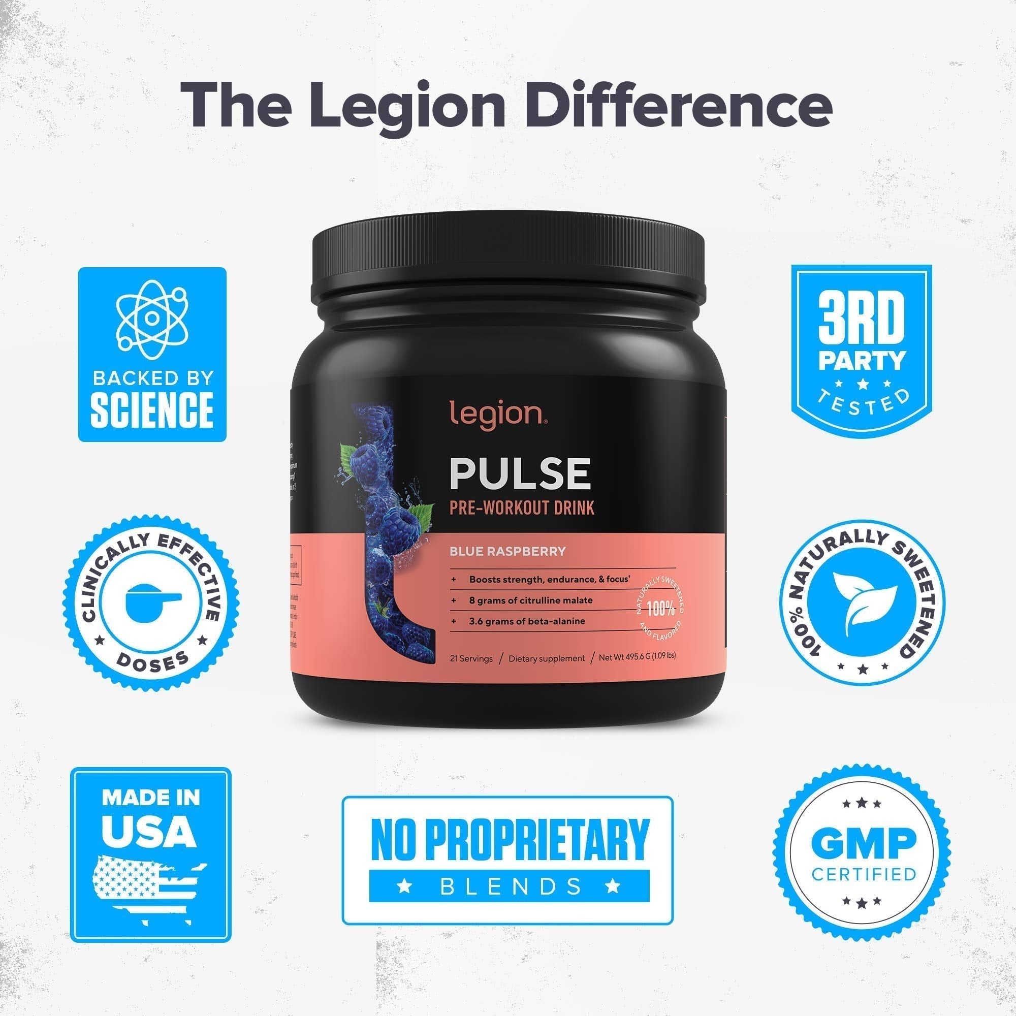 LEGION Pulse Pre Workout Supplement - All Natural Nitric Oxide Preworkout Drink LEGION buy supplements canada