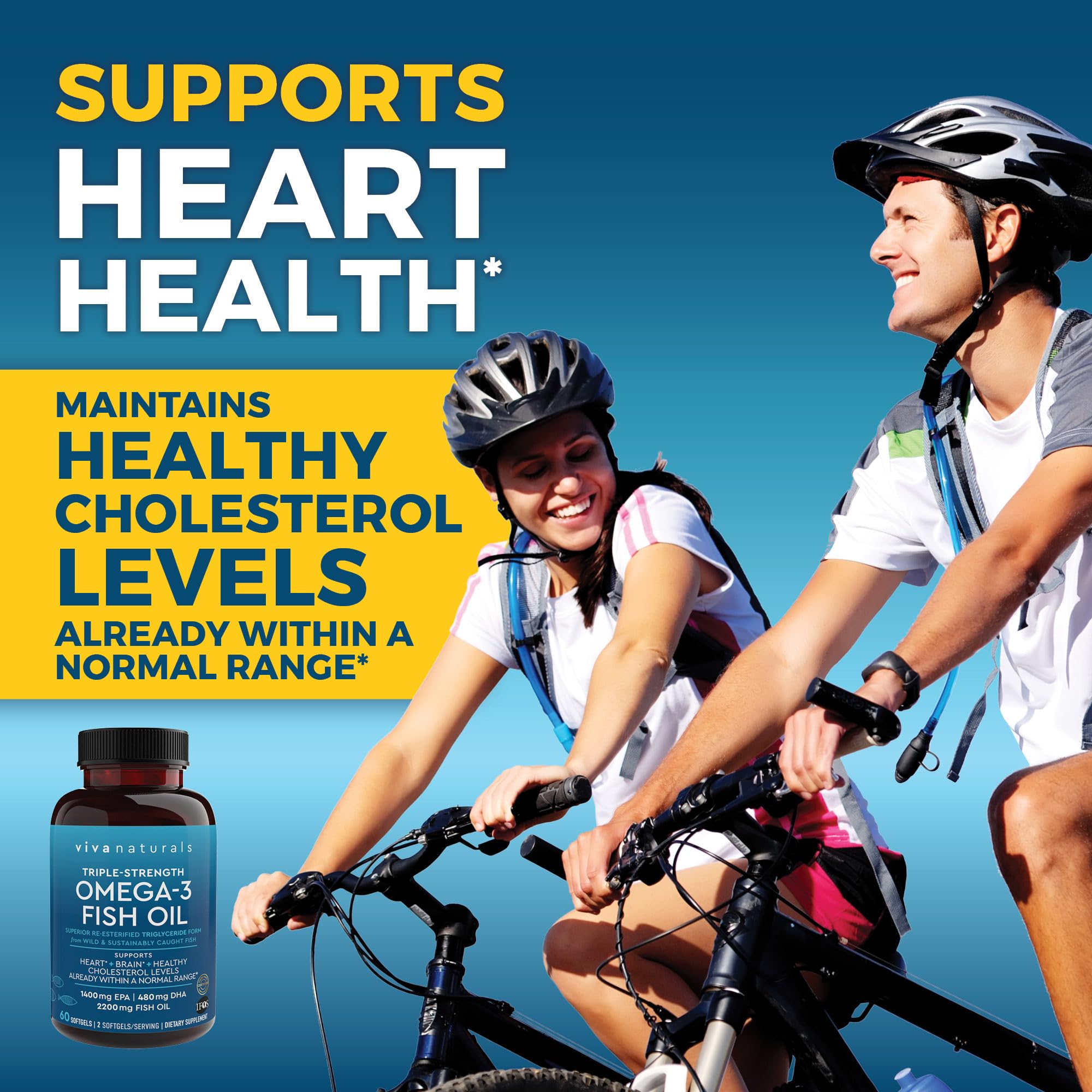 Viva Naturals Triple Strength Omega 3 Fish Oil Supplement - 2200 mg Wild Caught Viva Naturals buy supplements canada