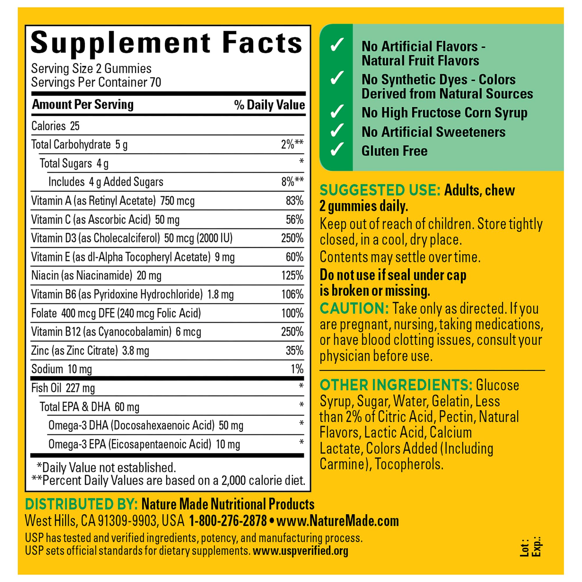 Nature Made Multivitamin + Omega-3, Multivitamin Gummies for Women and Men, Daily Nutritional Support, 140 Adult Gummy Vitamins Nature Made buy supplements canada