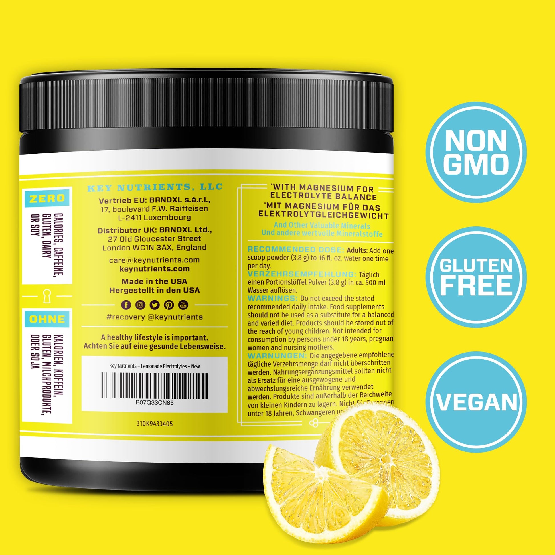 Key Nutrients Electrolytes Hydration Powder - Refreshing Lemonade Drink Mix KEY NUTRIENTS buy supplements canada