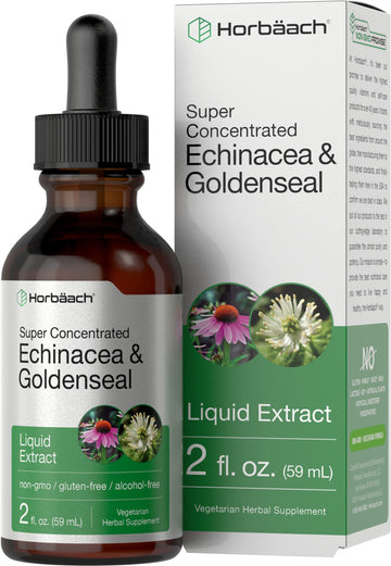 Echinacea Goldenseal Liquid Extract | 2 fl oz | Alcohol Free Tincture Drops | Vegetarian Horbäach buy supplements canada