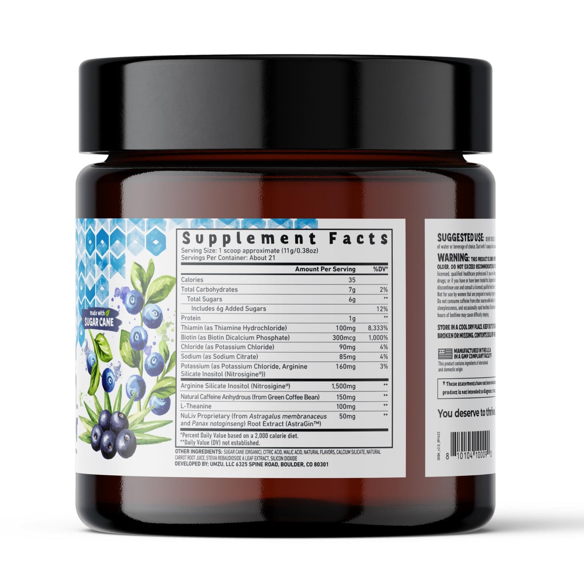UMZU Zuum Pre-Workout Wild Blueberry Acai UMZU buy supplements canada
