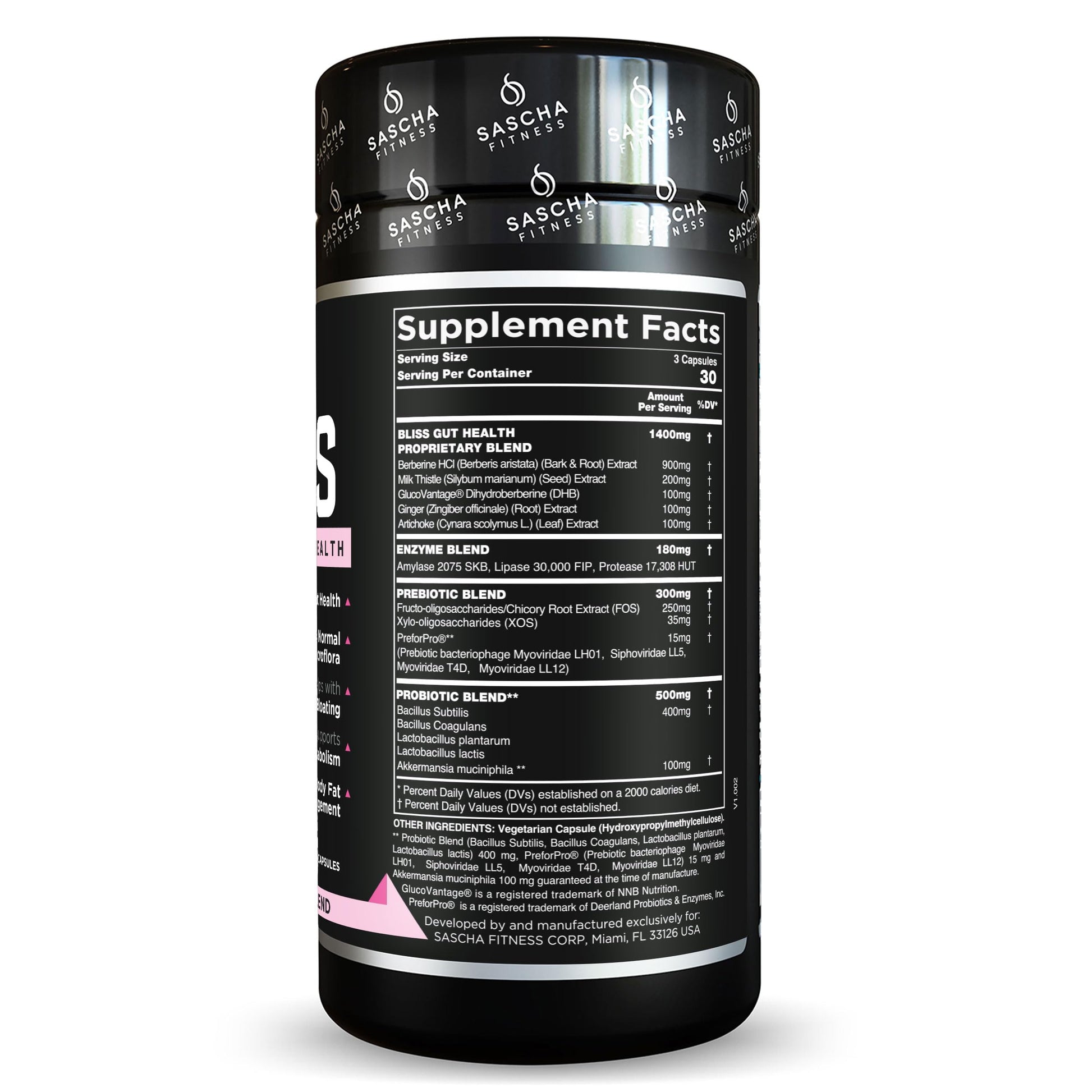 SASCHA FITNESS®️Gut and Digestive Health Support Pills | Prebiotics, Probiotics & Enzyme Blend |Berberine HCI,Gluco Vantage®|Helps with Bloating,Fat Loss, Cravings,Glucose Metabolism,30 Day Supply SASCHA FITNESS buy supplements canada