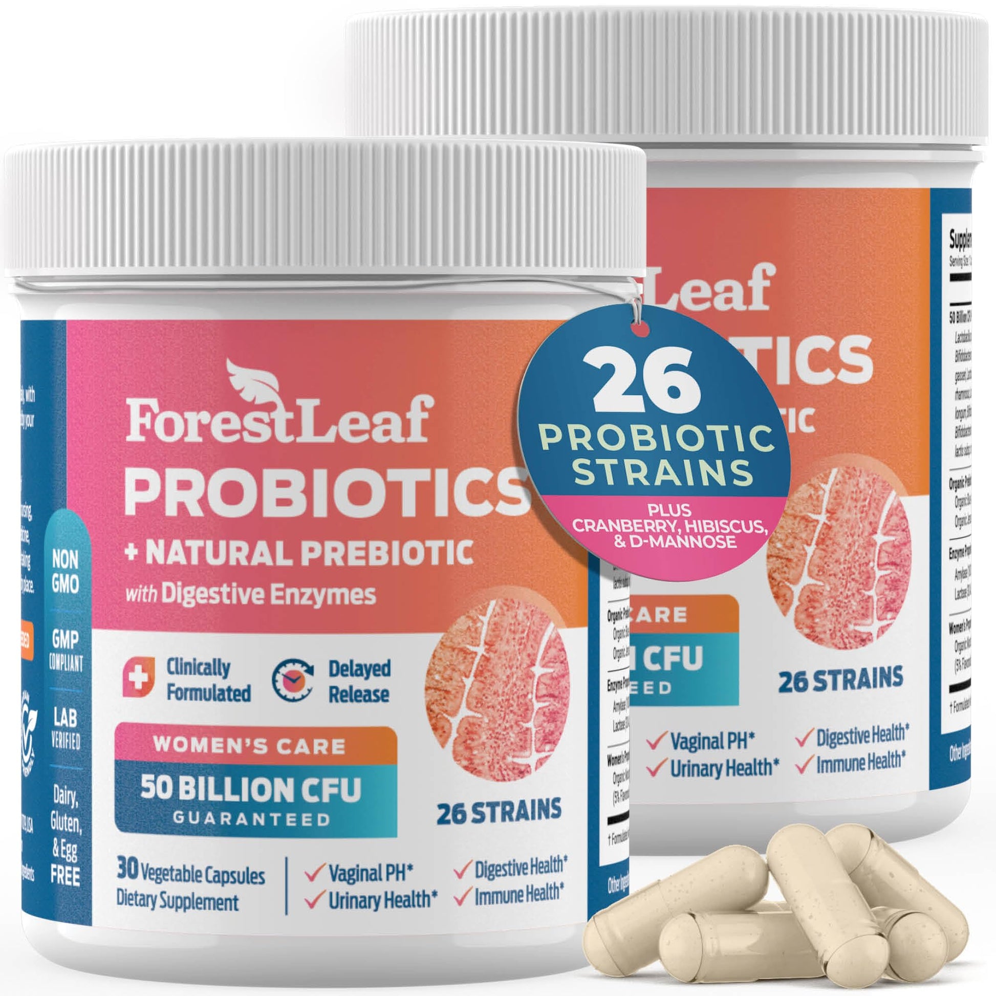 ForestLeaf Womens Probiotic 50 Billion CFU with Organic Prebiotics, Digestive Enzymes ForestLeaf buy supplements canada