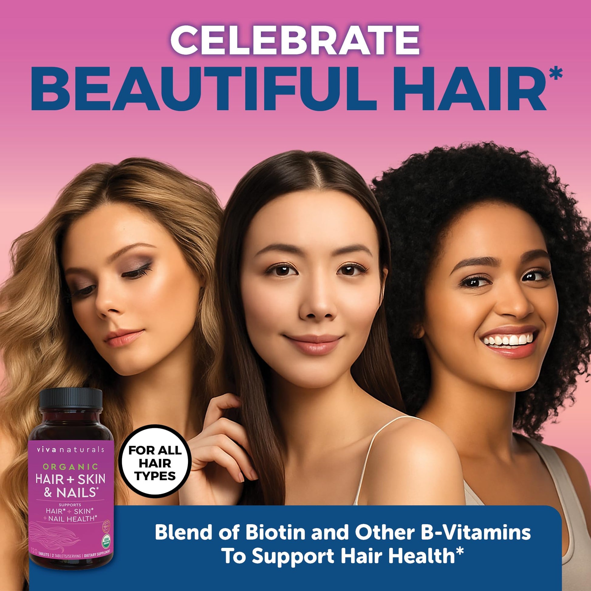 Biotin 5000 mcg Hair Skin Nails Vitamins for Women – Organic and Vegetarian-Friendly Supplement with Vitamin E, B-Vitamins, Spirulina Viva Naturals buy supplements canada