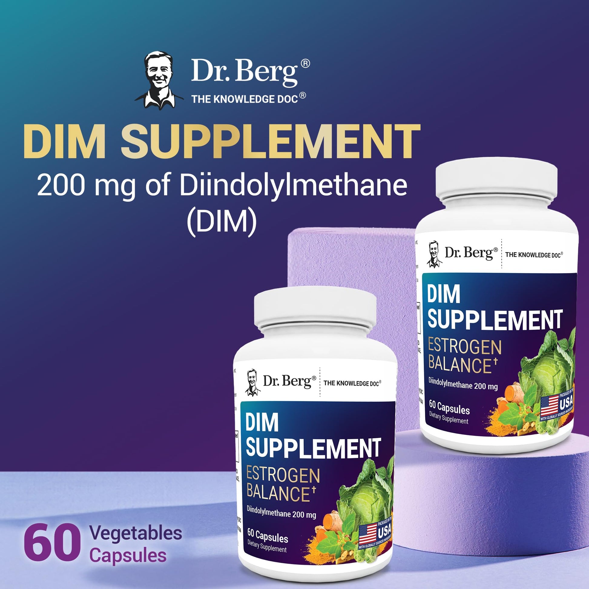 Dr. Berg DIM Supplement Estrogen Balance - Original Estrogen Supplement for Women with Diindolylmethane for Menstrual Symptoms & Menopause Relief & Black Pepper for Enhanced Absorption - 60 Capsules Dr. Berg Nutritionals buy supplements canada