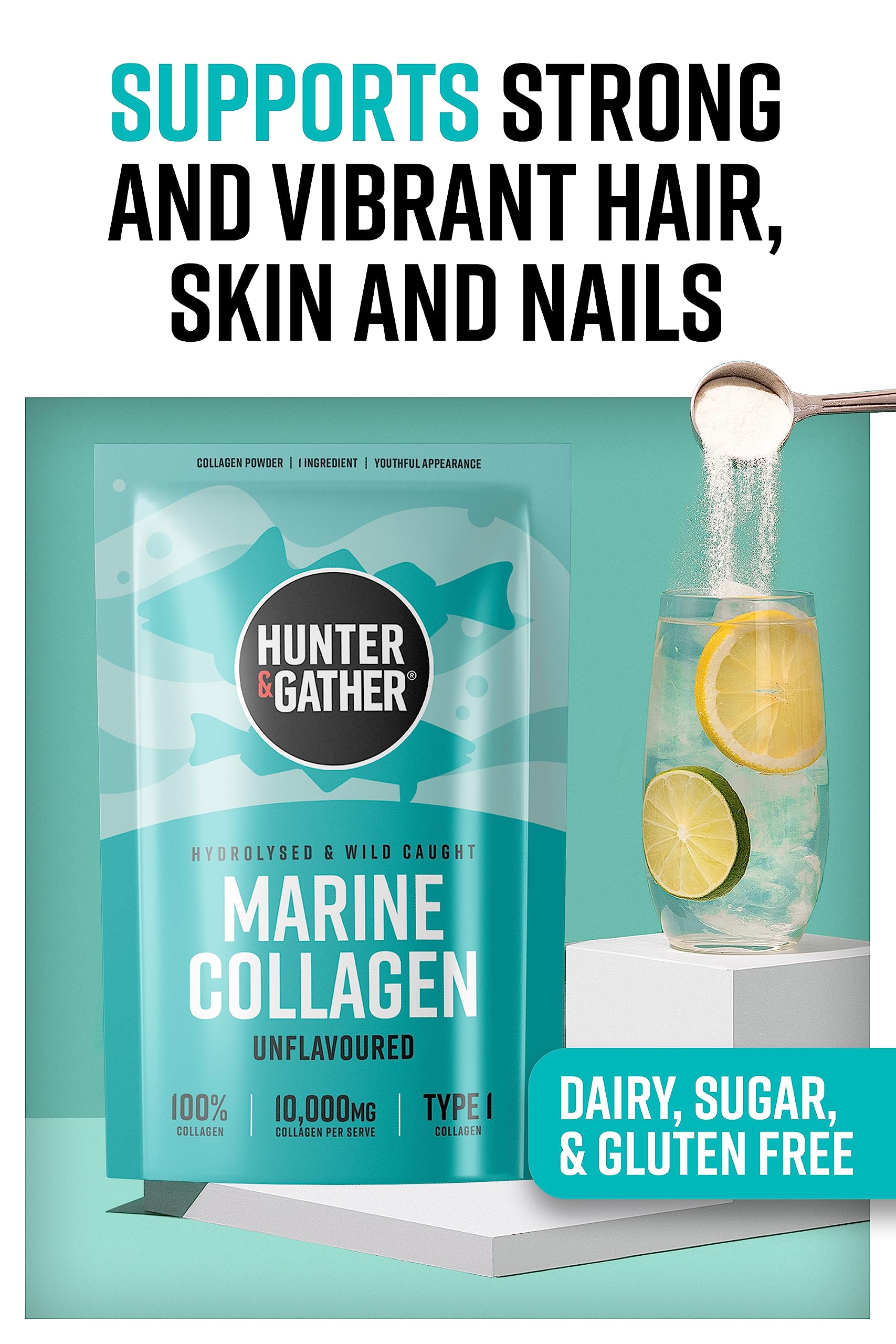 Hunter & Gather Marine Collagen Powder 300g | Pure Unflavoured Premium Hydrolysed Wild Caught Marine Collagen Hunter & Gather buy supplements canada