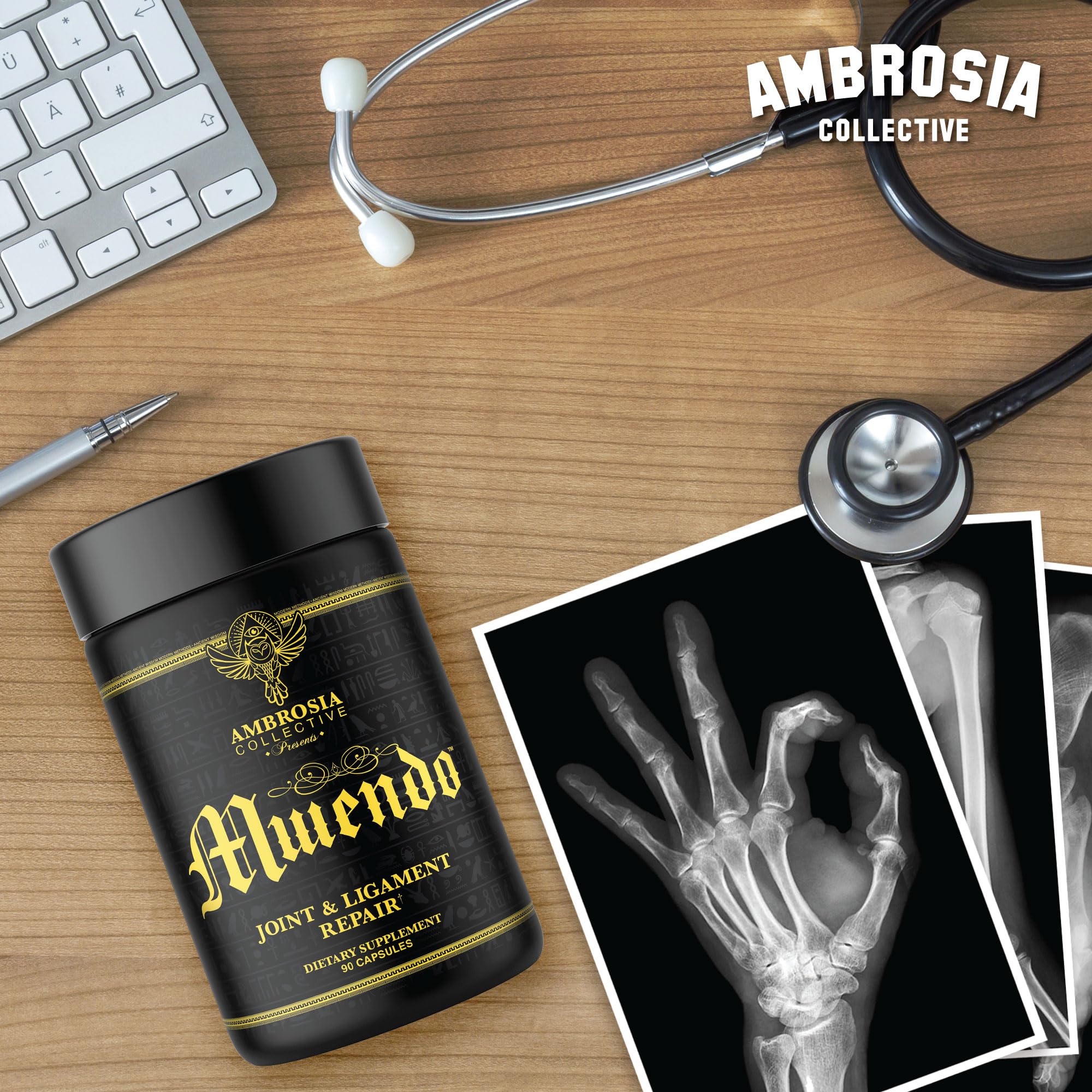 Ambrosia Mwendo - Joint & Ligament Repair | Strengthen Tendons & Increase Soft Tissue Extensibility | Muscle Soreness, & Recovery Time with BioCell Collagen | 90 Veggie Capsules Ambrosia buy supplements canada