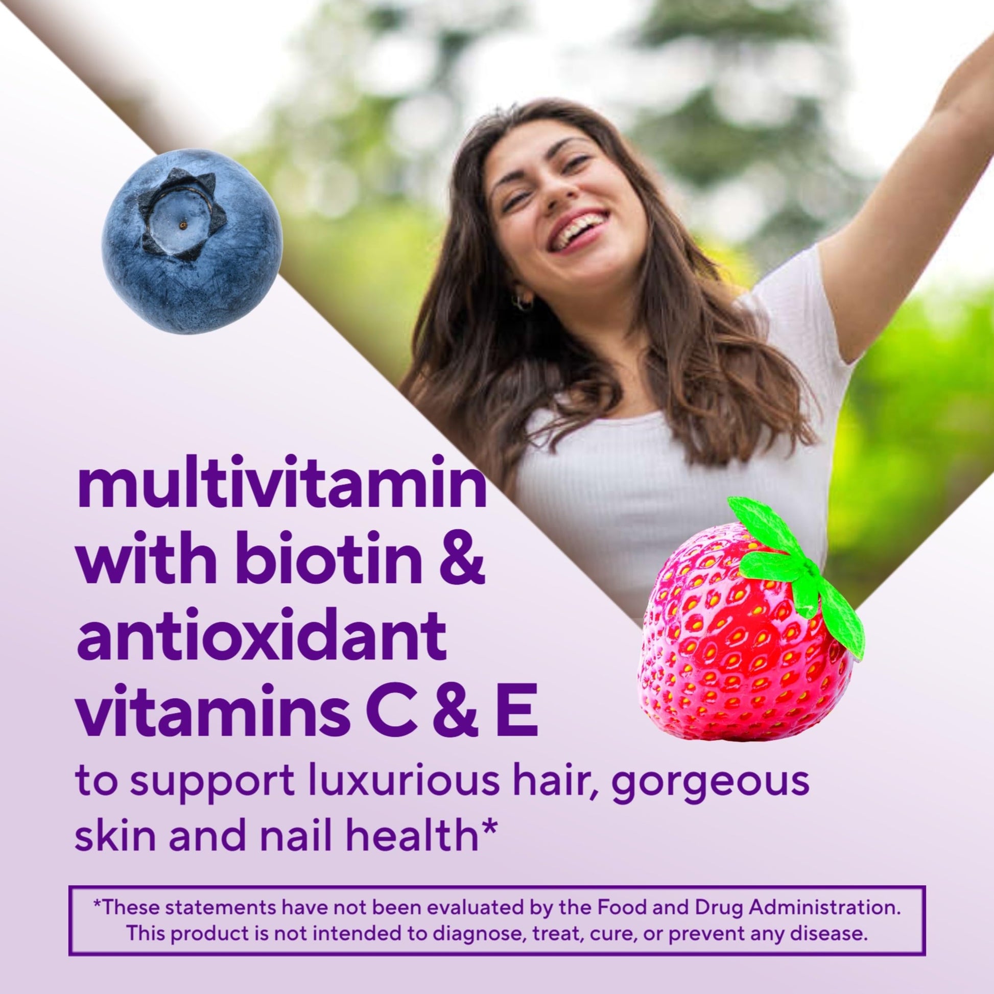 Vitafusion Gorgeous Hair, Skin & Nails Multivitamin Gummy Vitamins, plus Biotin and Antioxidant vitamins C&E, Raspberry Flavor Vitafusion buy supplements canada