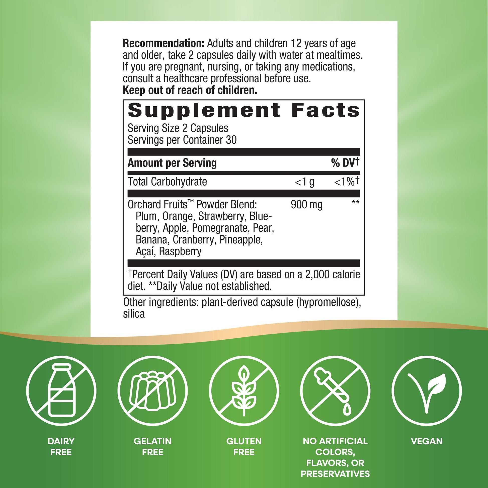 Nature's Way Orchard Fruits, Fruit Powder Blend, Contains 12 Different Fruits, 900mg Per 2-Capsule Serving, 60 Capsules Nature's Way buy supplements canada
